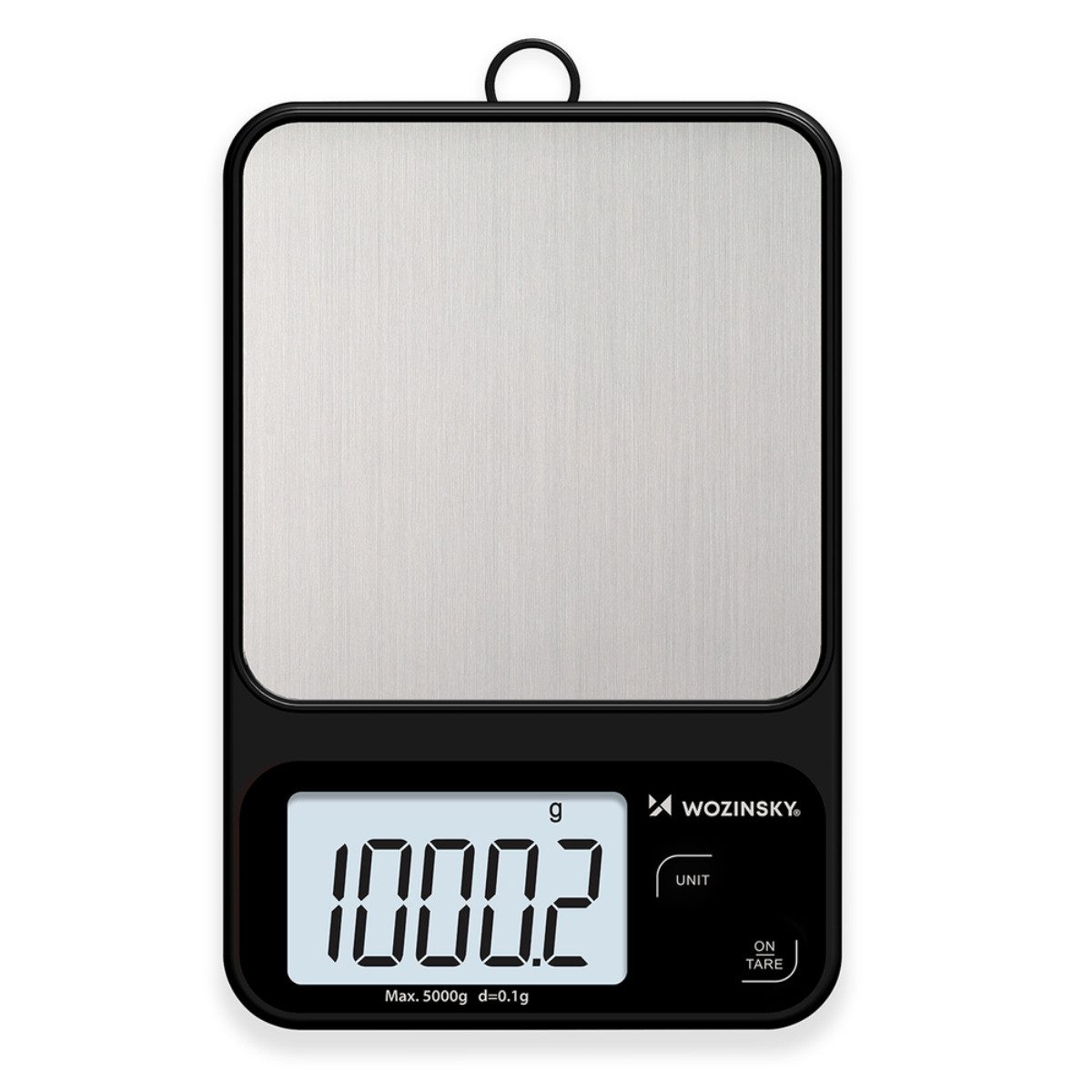 Wozinsky Küchenwaage WAK-2252, (2 AAA-Batterien, 1 Küchenwaage), 0,1-g-Einteilung, großes LCD, Tara und Milchvolumenmodus