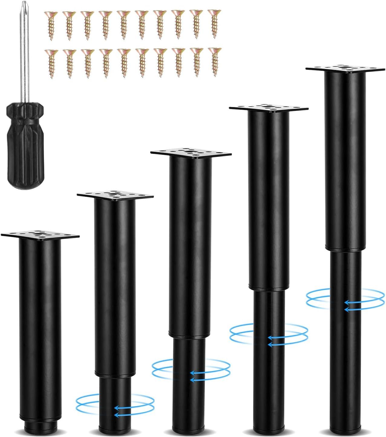 SinLaw Möbelfuß Satz mit höhenverstellbaren Möbelfüßen, verstellbar von 18-34 cm, (5-St), mit Schraubendreher