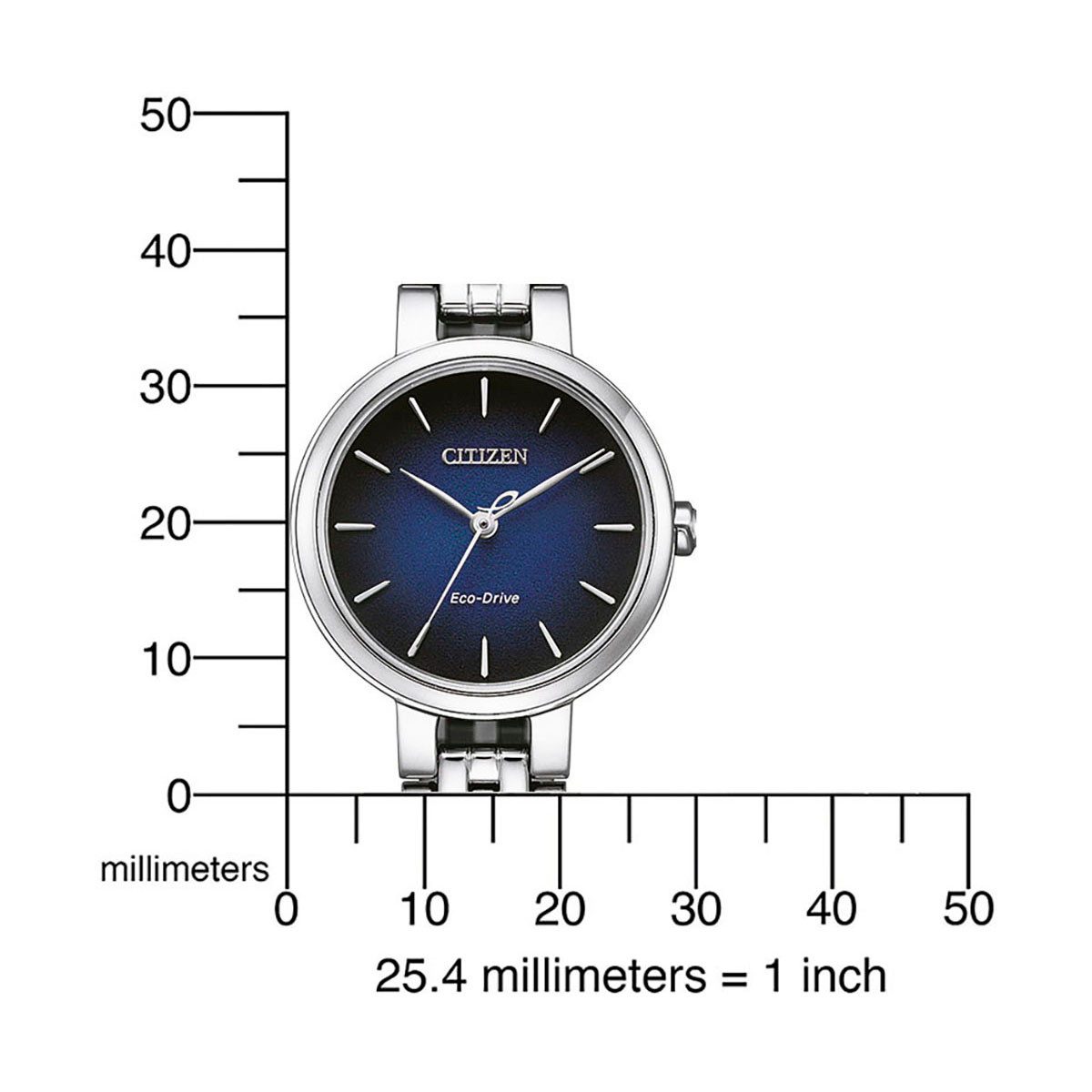Citizen Solaruhr EM0990-81L, Armbanduhr, Damenuhr, Edelstahlarmband, Saphirglas