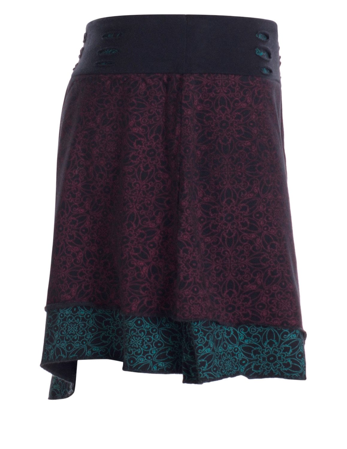 Vishes Minirock Mini-Rock Blumen-Muster extra breiter Bund mit Kordel-Zug und Taschen Alternative Bekleidung, Ethno, Hippie, Retro Style