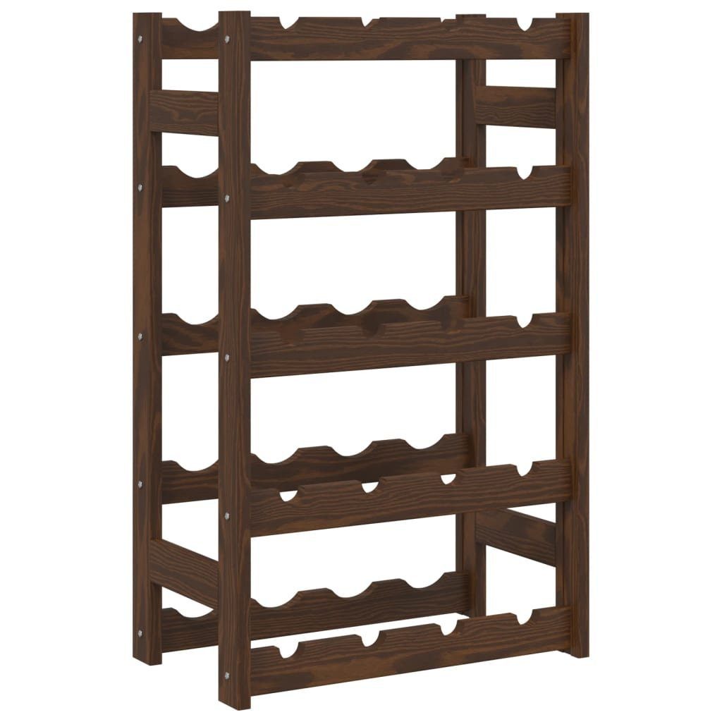 Weinregal Weinregal für 20 Flaschen Braun Massivholz Kiefer