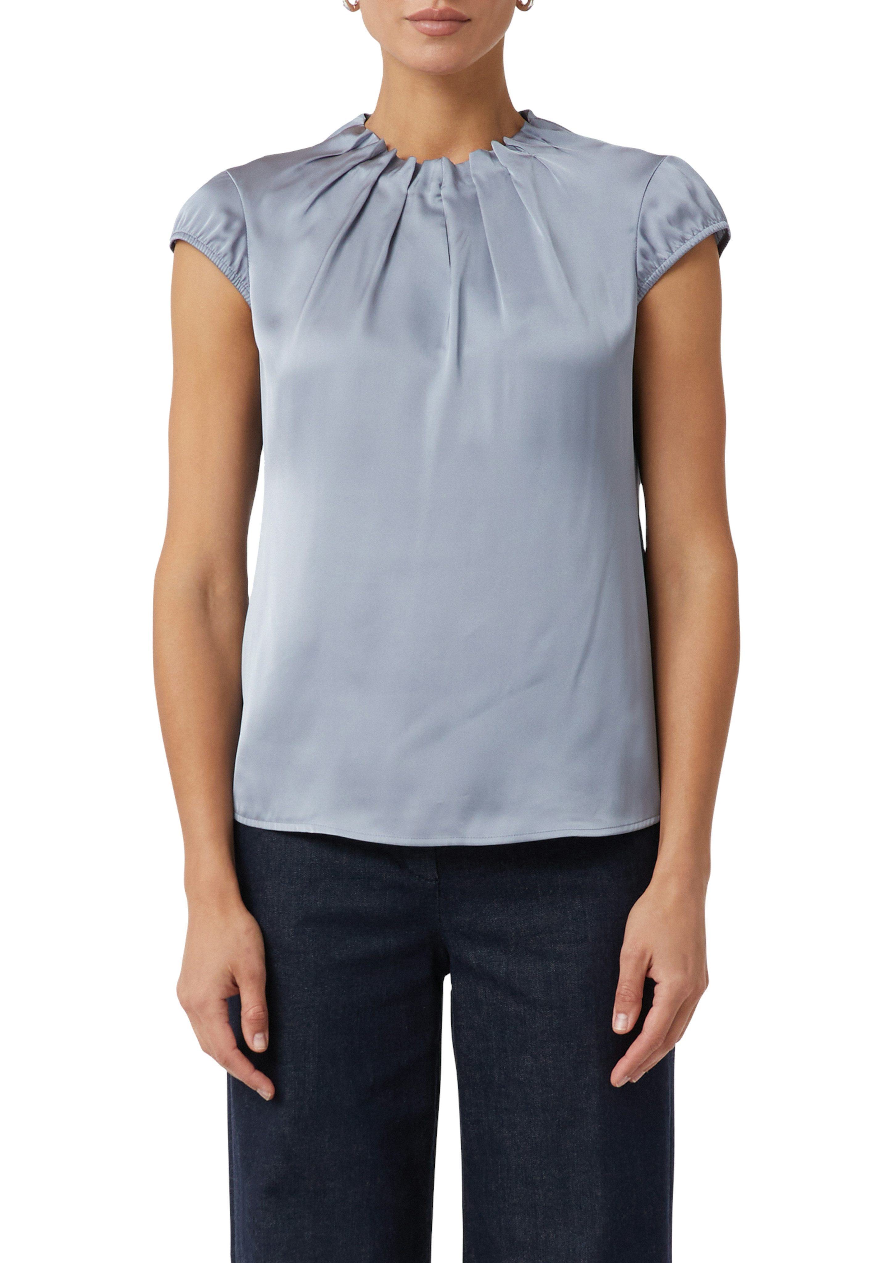 Comma Shirtbluse Satin, mit gerafftem Stehkragen günstig online kaufen