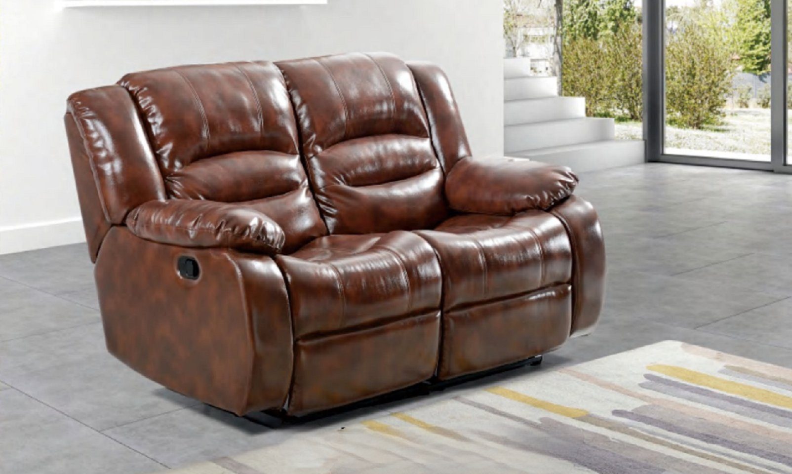 2-Sitzer Sofa Sofa 2 mit Wohnzimmer Moderne Sitzer Relaxfunktion Braun, JVmoebel Polster 1 Sitzer Teile,
