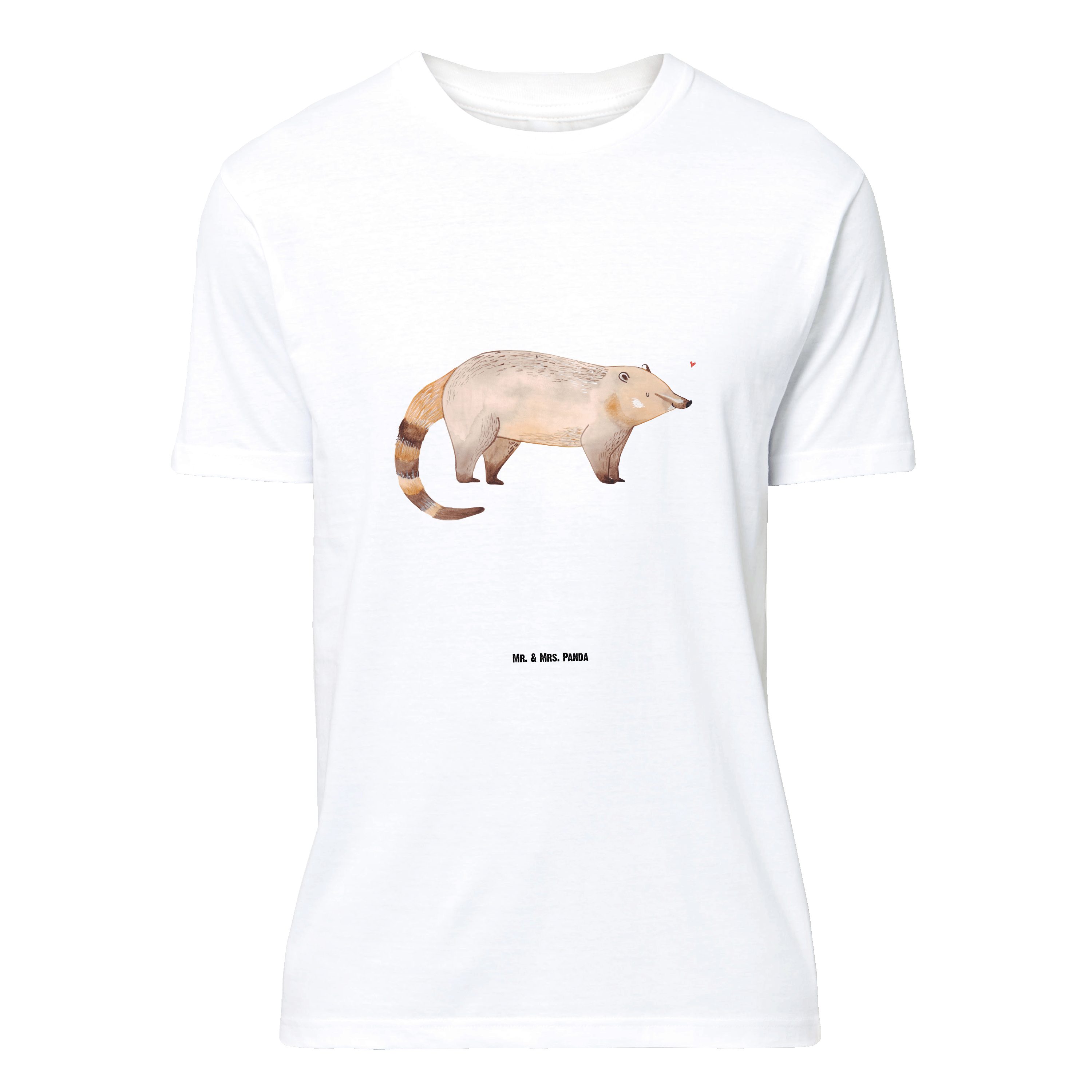 Mr. & Mrs. Panda T-Shirt Nasenbaer - Weiß - Geschenk, Nachthemd, Rüsselbär, Bär, Nasenbär, Gut (1-tlg)