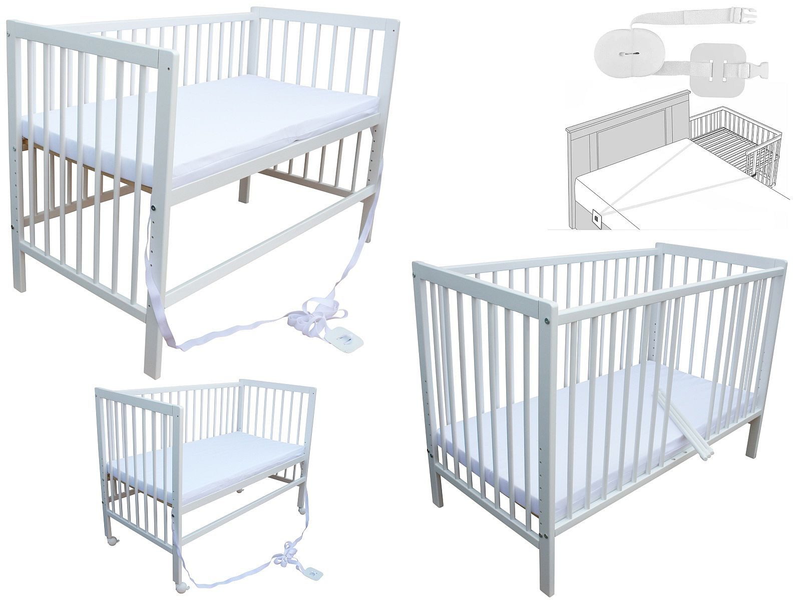 Micoland Beistellbett Kinderbett Beistellbett Babybett 120x60cm + Matratze, günstig online kaufen