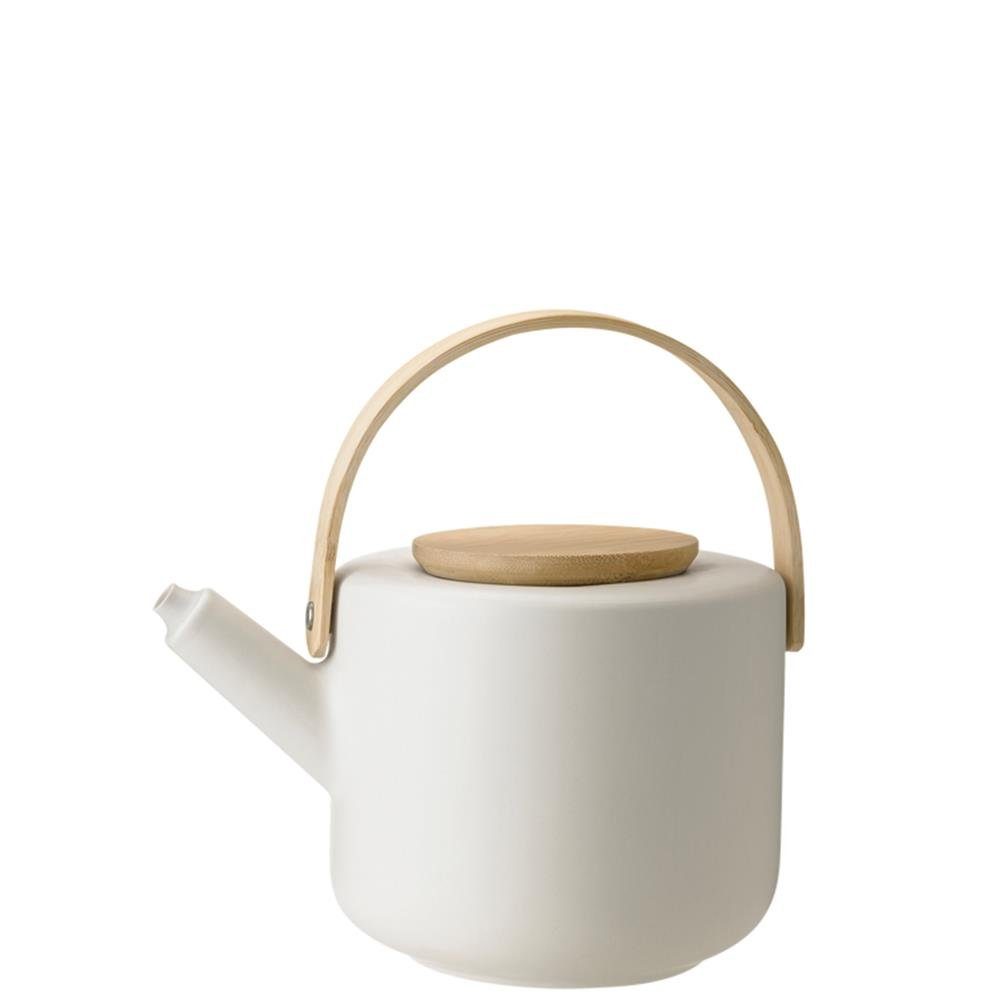 mit aus l, Sand, - rustikal, Beige, Theo Steingut, Teekanne 1,25 Bambus-Griff Stelton