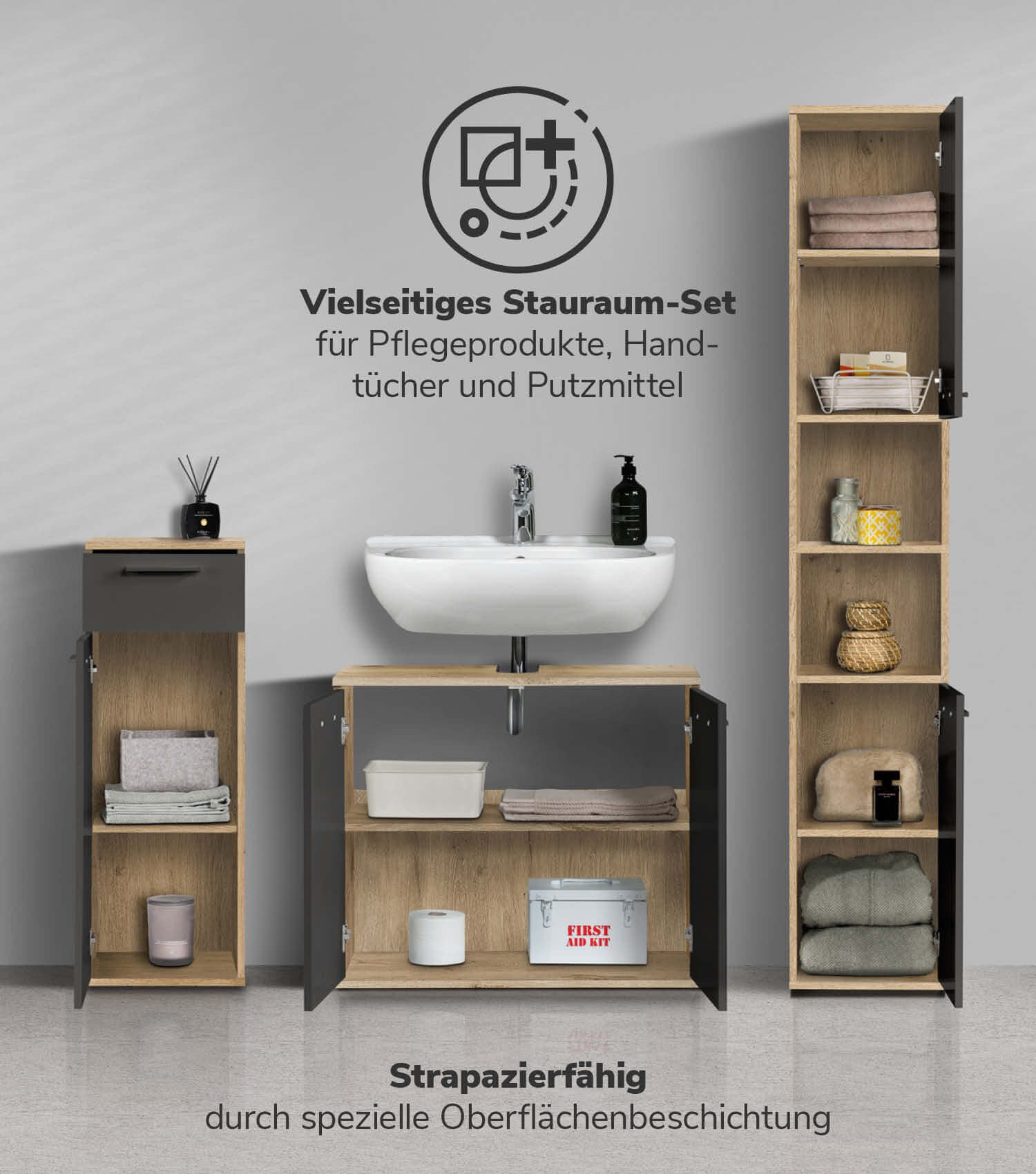 mokebo Badmöbel-Set Der Steuermann, (3-teilig), Unterschrank, Beistellschra günstig online kaufen