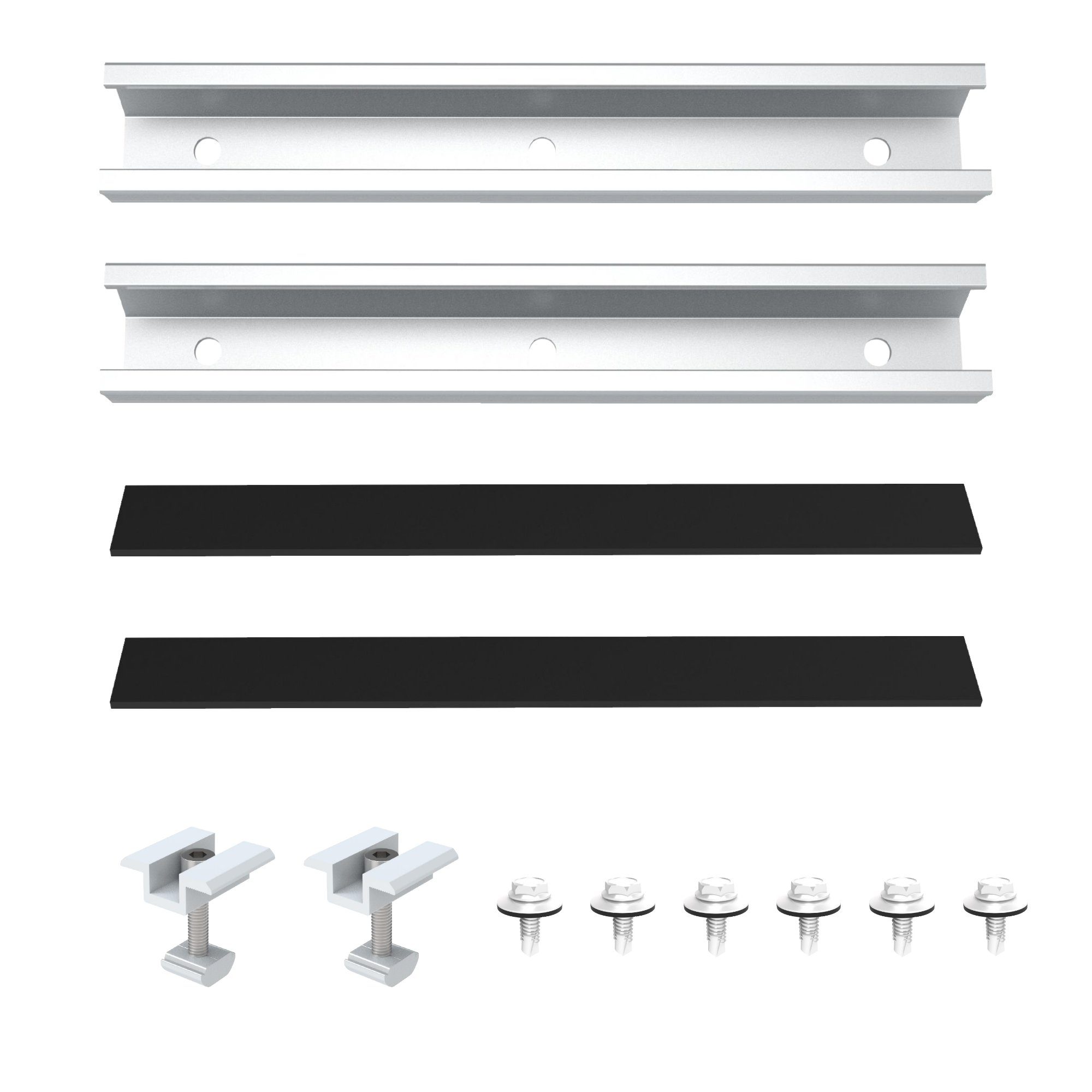 NuaSol Solarmodul-Halterung Trapezblechdach-Montageset Kurzprofil 20 cm