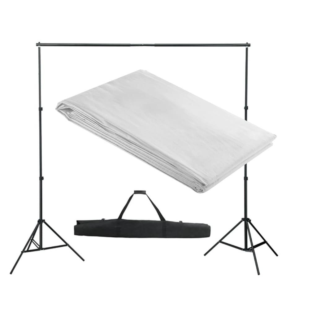 vidaXL Fotohintergrund Fotohintergrund-System 300 x 300 cm Weiß