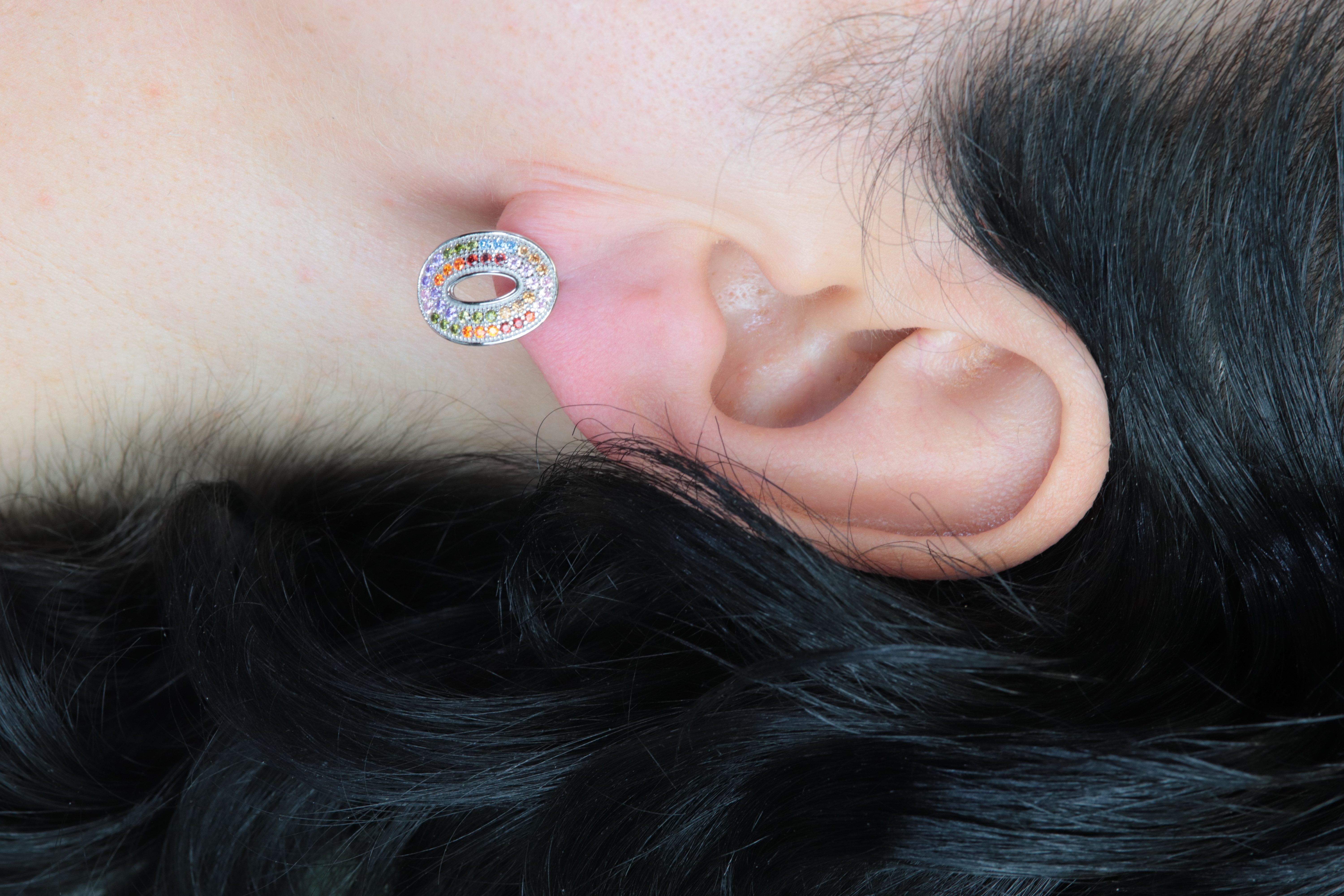 SCHEPPE SCHMUCK Ohrstecker-Set Ohrstecker 925 Sterling Silber mit je 42 Cubic Zirkonia Steinen (Set, 2-tlg., incl. Schmuckschachtel), 15,4mm hoch und 12,2mm breit
