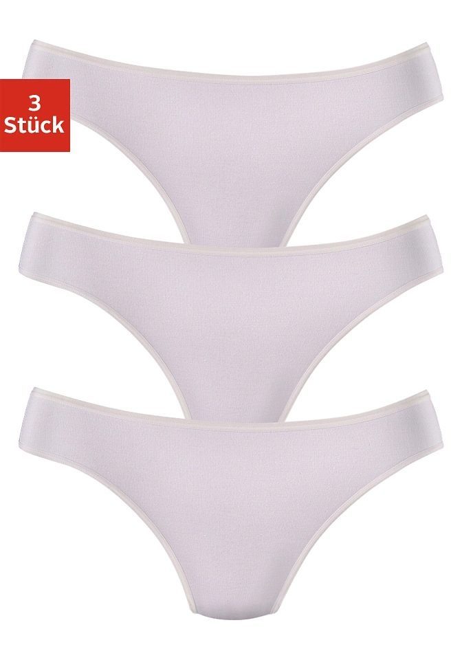 【Kostenloser Versand】 LASCANA String hochwertiger 3-St) (Packung, aus weiß Modal-Qualität