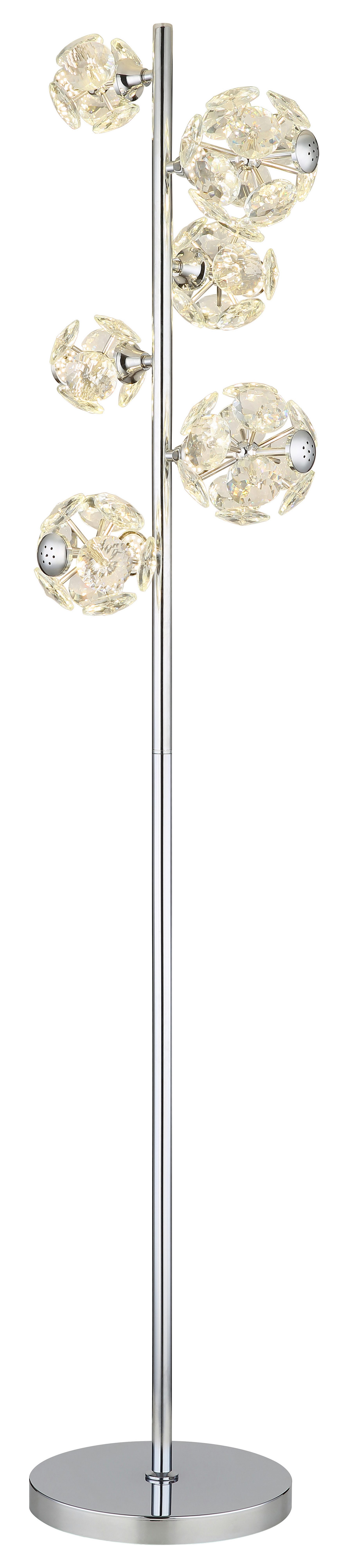 GLOBO LIGHTING LED Stehlampe VIRINA, LED fest integriert, Warmweiß, Stehlampe/Kristalle/3000K/Wohnzimmer/Schlafzimmer/Flur