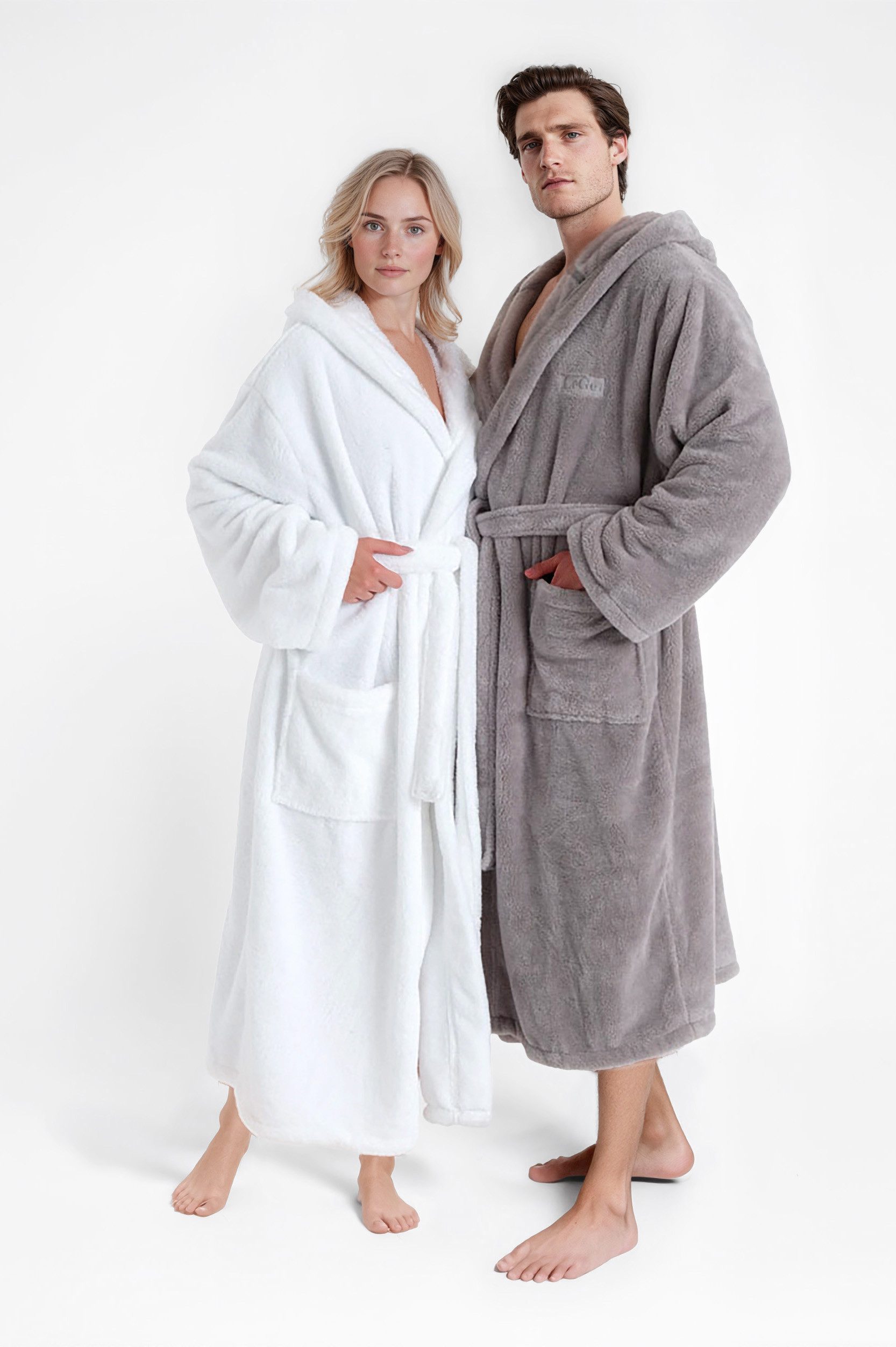 LeGer Home by Lena Gercke Unisex-Bademantel Lovina, ideal für Sauna & Spa, Hotelbademantel, Morgenmantel, Langform, Microfaser, Kapuze, Gürtel, kuschelig weiche – Bild 5 von 5