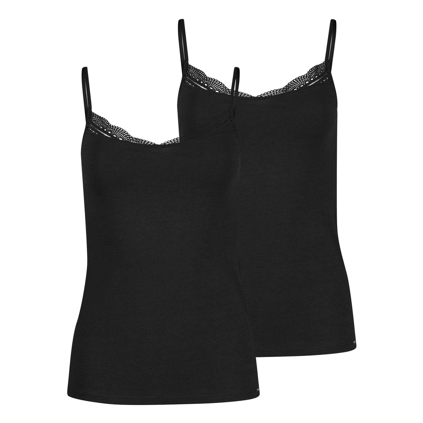 Skiny Unterziehshirt Tank Top Classicotton (2-St., 2er Pack) mit Spitze