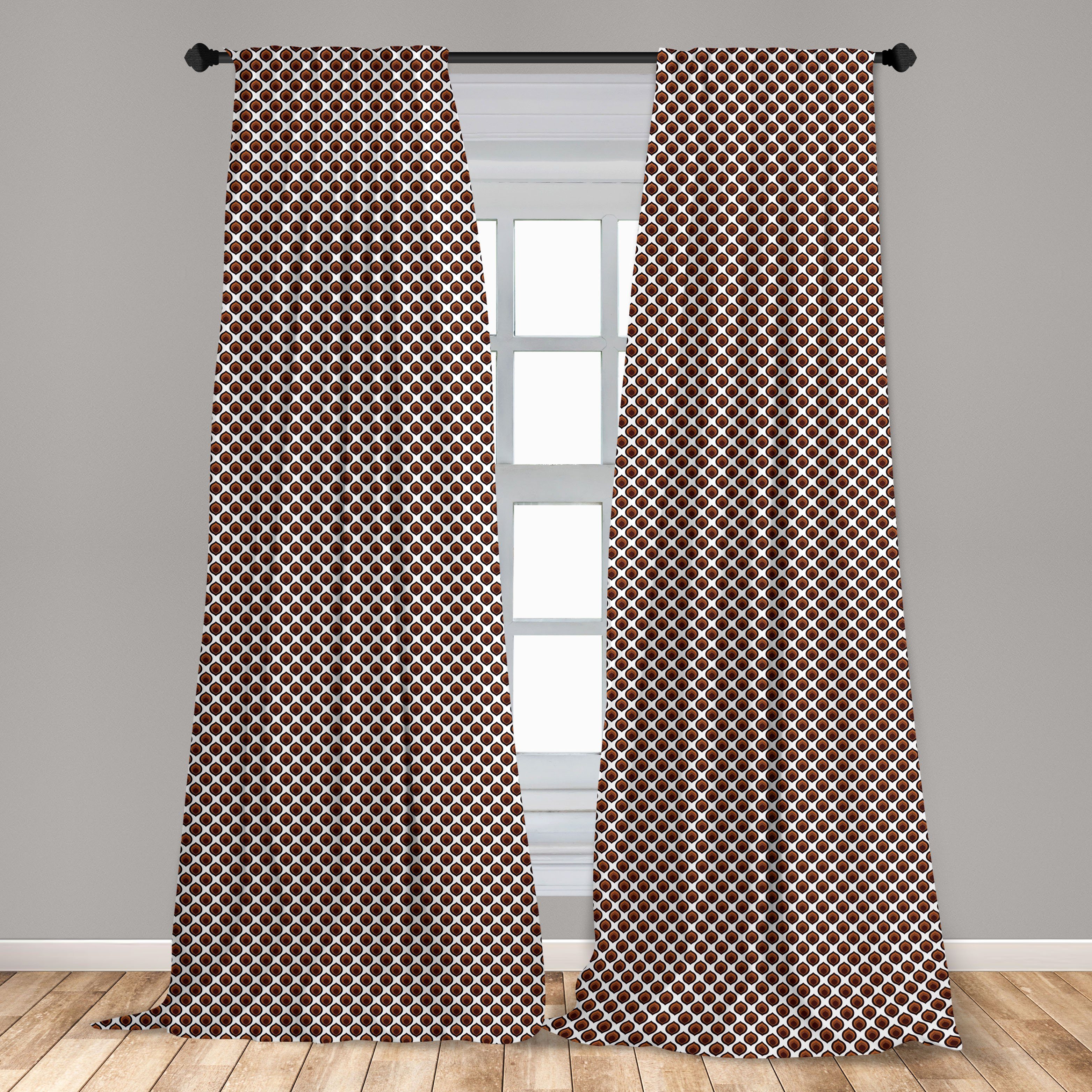 Gardine Vorhang für Wohnzimmer Schlafzimmer Microfaser, Motiv Traditionelle Oval Abstrakt Abakuhaus, Dekor