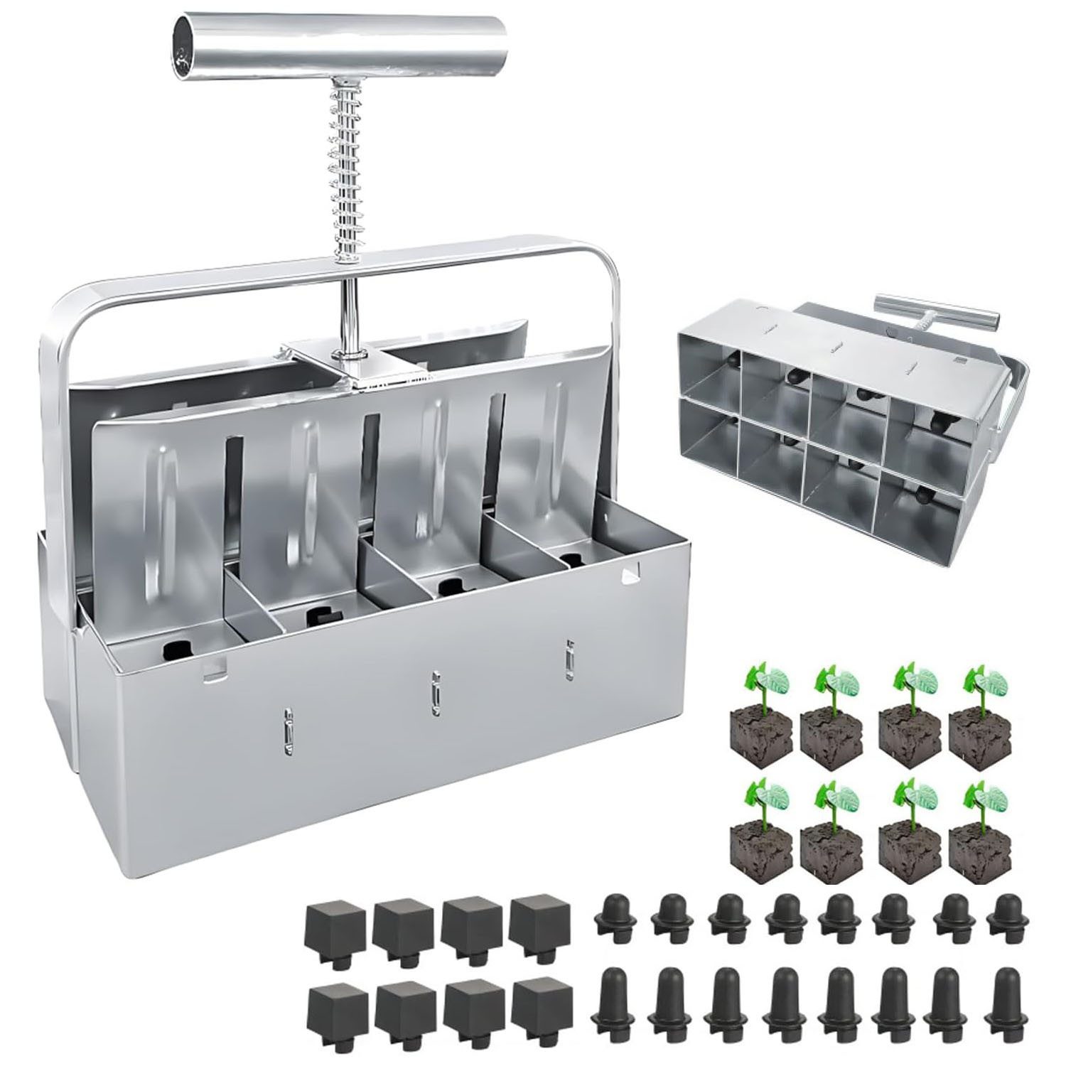 SURFOU Kräutertopf Erdballenpresse 8 Gitter Soil Blocker Mikro-Bodenblocker günstig online kaufen