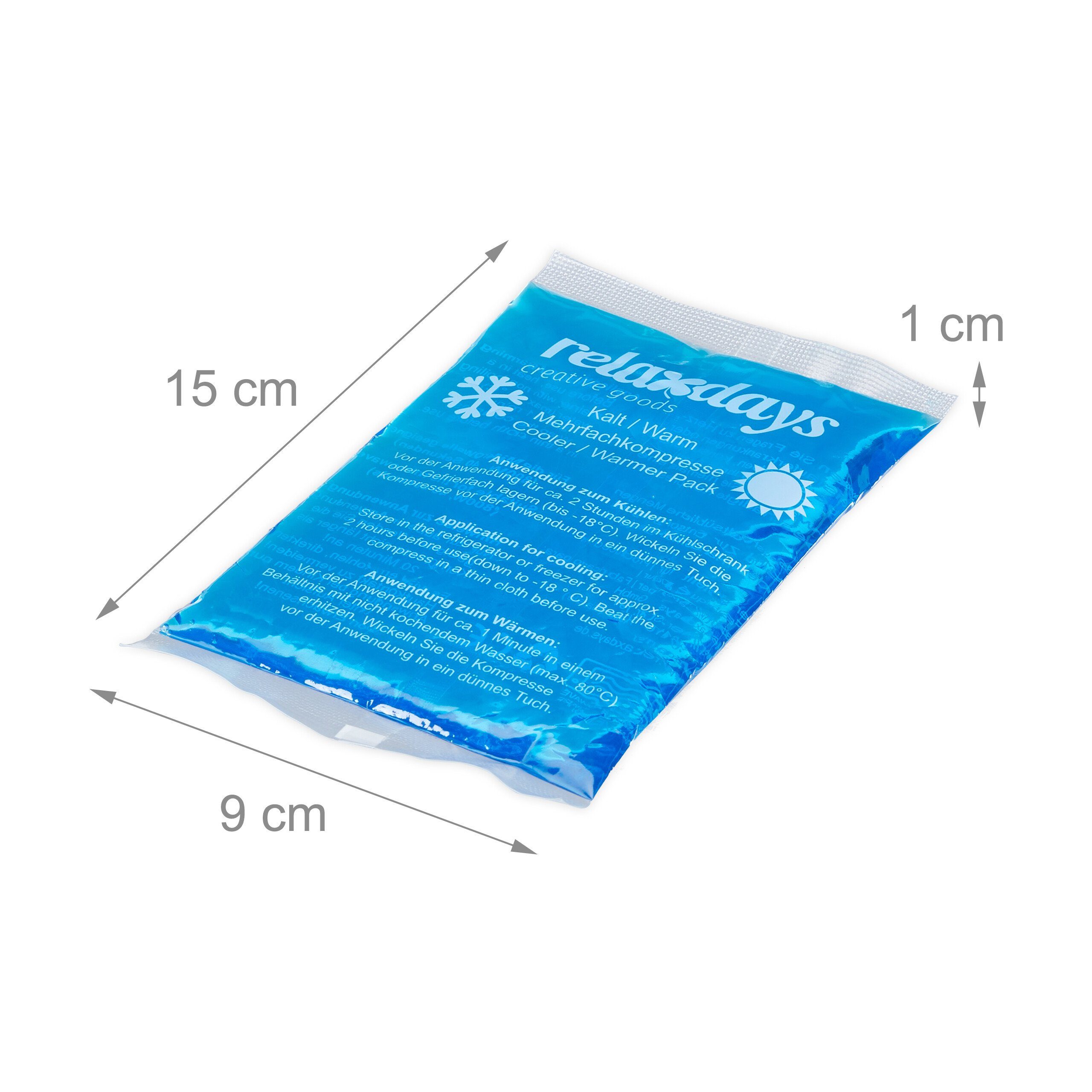 relaxdays Kühlpad Kühlpads rechteckig 4er Set blau