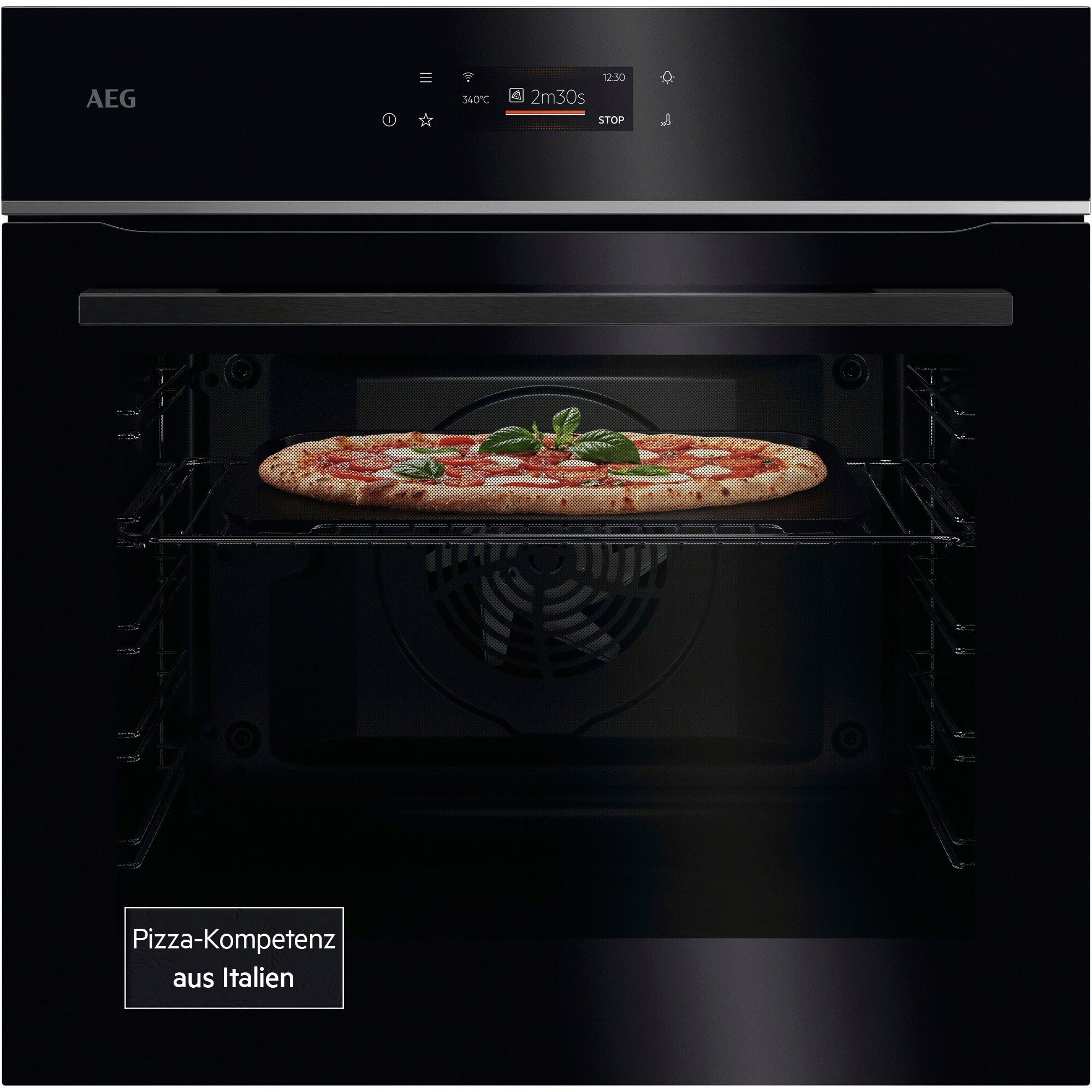 AEG Pyrolyse Backofen 7000 TX7PB62WSB, Pyrolyse-Selbstreinigung, Pizza-Ofen: Pizza in 150 Sek. – bei 340 °C wie im Restaurant zu Hause