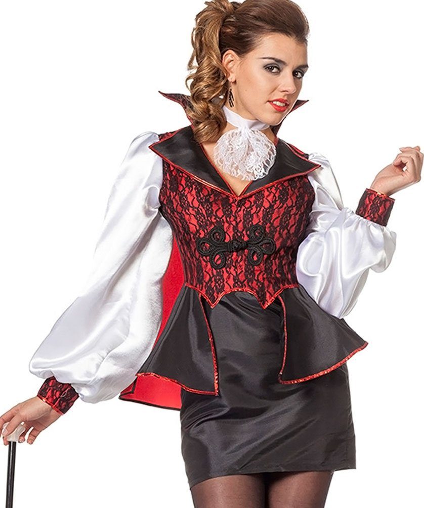 Karneval-Klamotten Vampir-Kostüm Damen Vampirkleid Figurbetontes Kleid Gothic, Sexy Vampir Kleid in schwarz rot Frauenkostüm Halloween