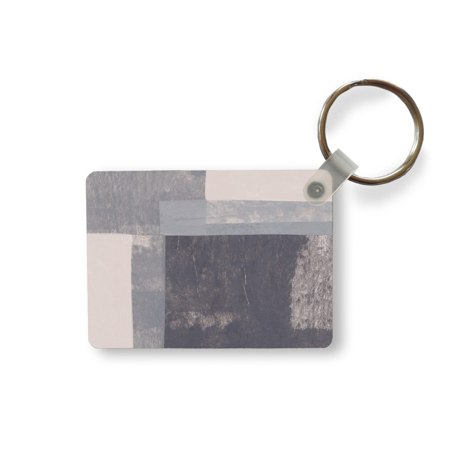 MuchoWow Schlüsselanhänger Formen - Abstrakt - Farbe - Geometrie, Rechteckig mit Schlüsselring, Geschenk, Accessoire, 6x4 cm