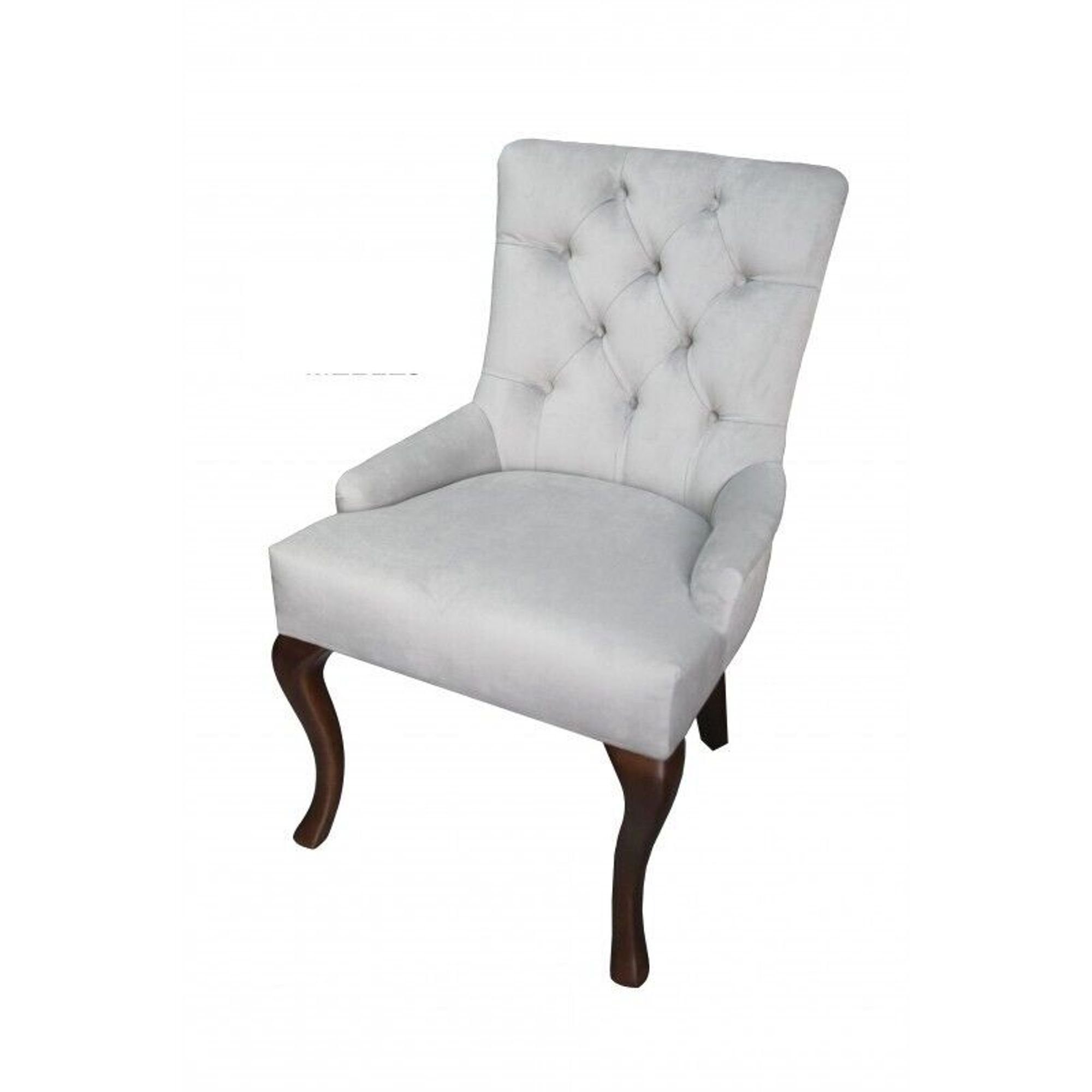 JVmoebel Stuhl, Klassischer Chesterfield Blau Stuhl Sessel Polster Textil Lehnstuhl Stühle Stoff Weiß