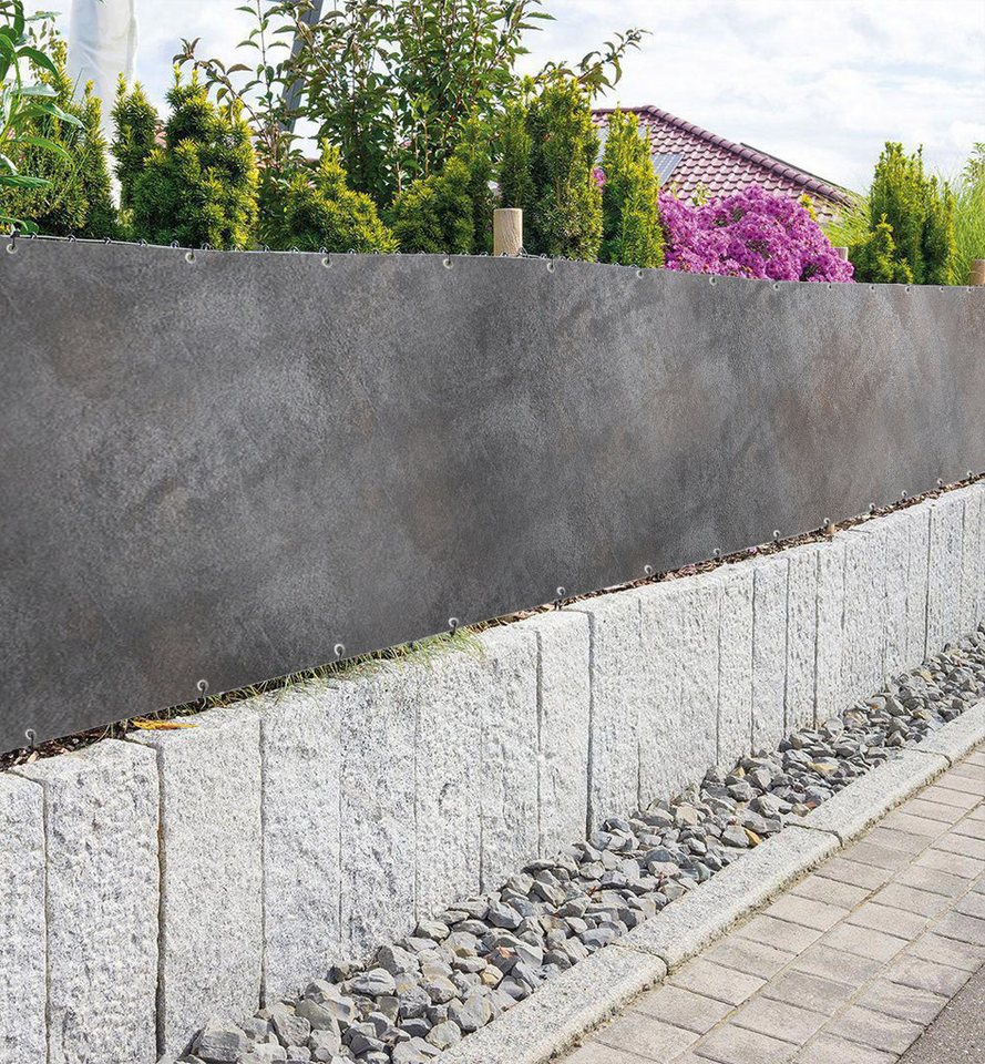 Thumbnail - MyMaxxi Sichtschutzzaunmatten Zaunbanner verwaschene helle Stahlwand Sichtschutz Garten Zaun, (Bambus grün)