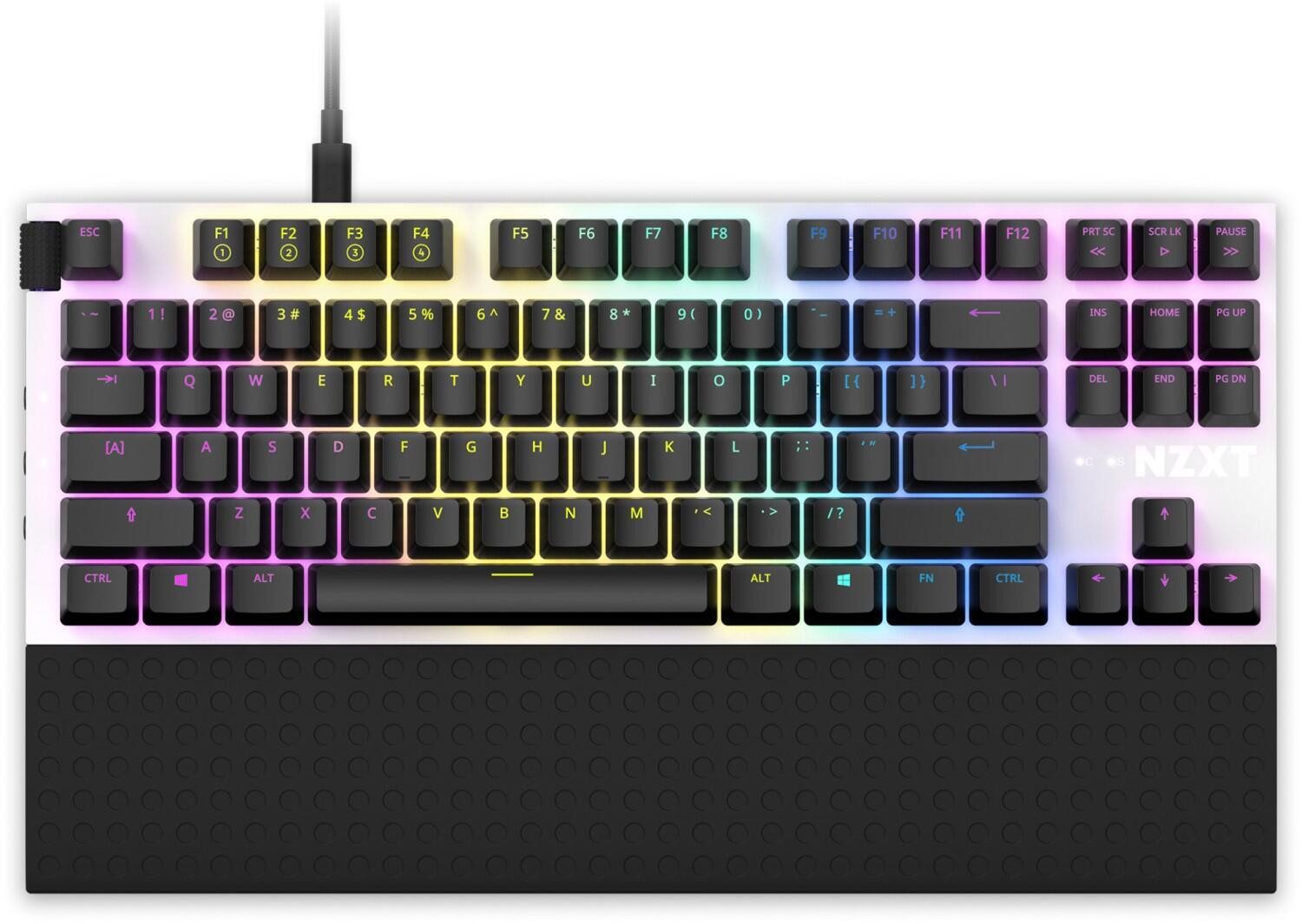 NZXT NZXT Function Tenkeyless, matt weiß, LEDs RGB, Gat Gaming-Tastatur