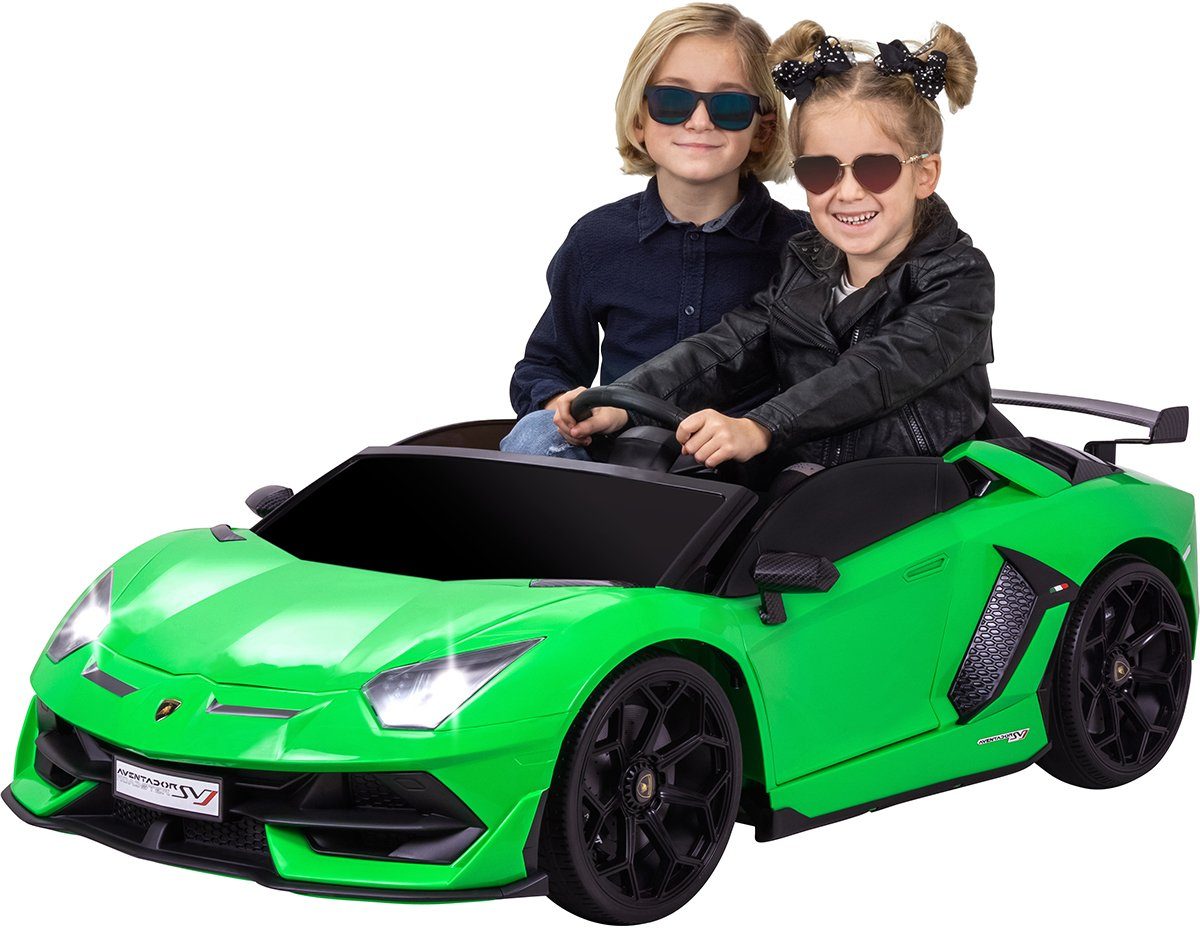 Elektro-Kinderauto, lizenzierter Lamborghini Aventador, Flügeltüren, Musik,  Hupe, für 3-5 Jahre, Weiß