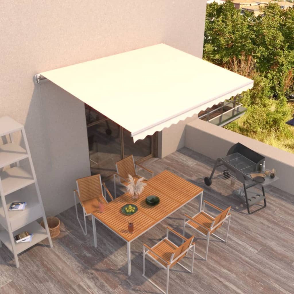 Thumbnail - vidaXL Markise Sonnenschutz Manuell Einziehbar 400x350 cm Creme