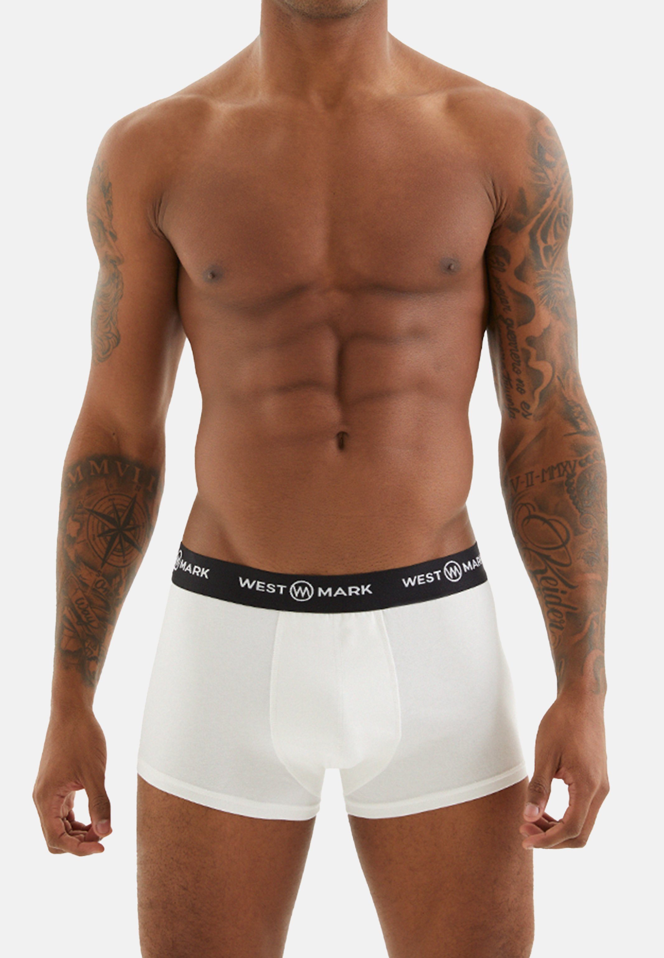 - / Pant (Spar-Set, Boxer Ohne Retro WESTMARK Gray 3er LONDON Pack Eingriff / Ecru - - Baumwolle / Oscar Black 3-St) Retro Short