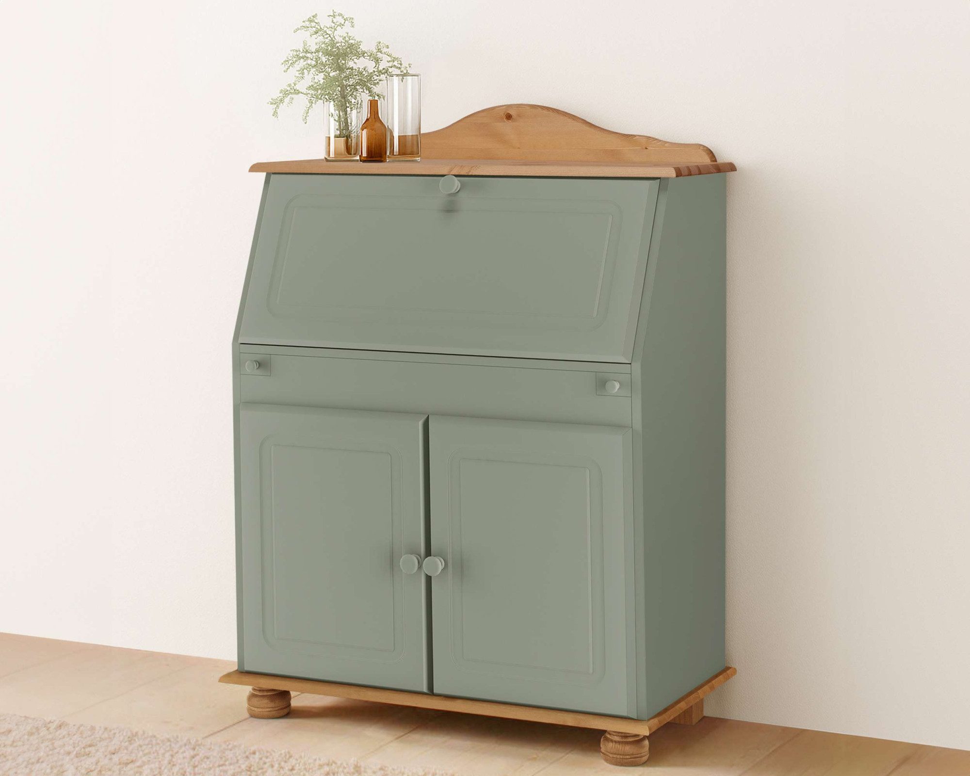 OTTO home Sekretär Mette, Schreibtisch im Landhausstil, aus Massivholz, Breite 82 cm