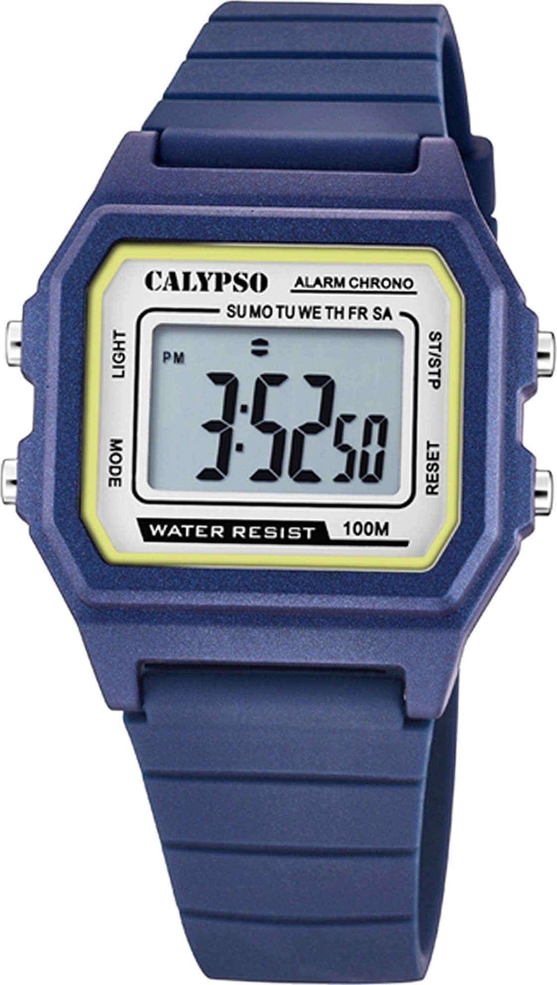 CALYPSO WATCHES Digitaluhr Calypso eckig, Digital Herrenuhr K5805/3, (ca. Sport-Style Uhr Herren mittel Kunststoffarmband, 37mm)