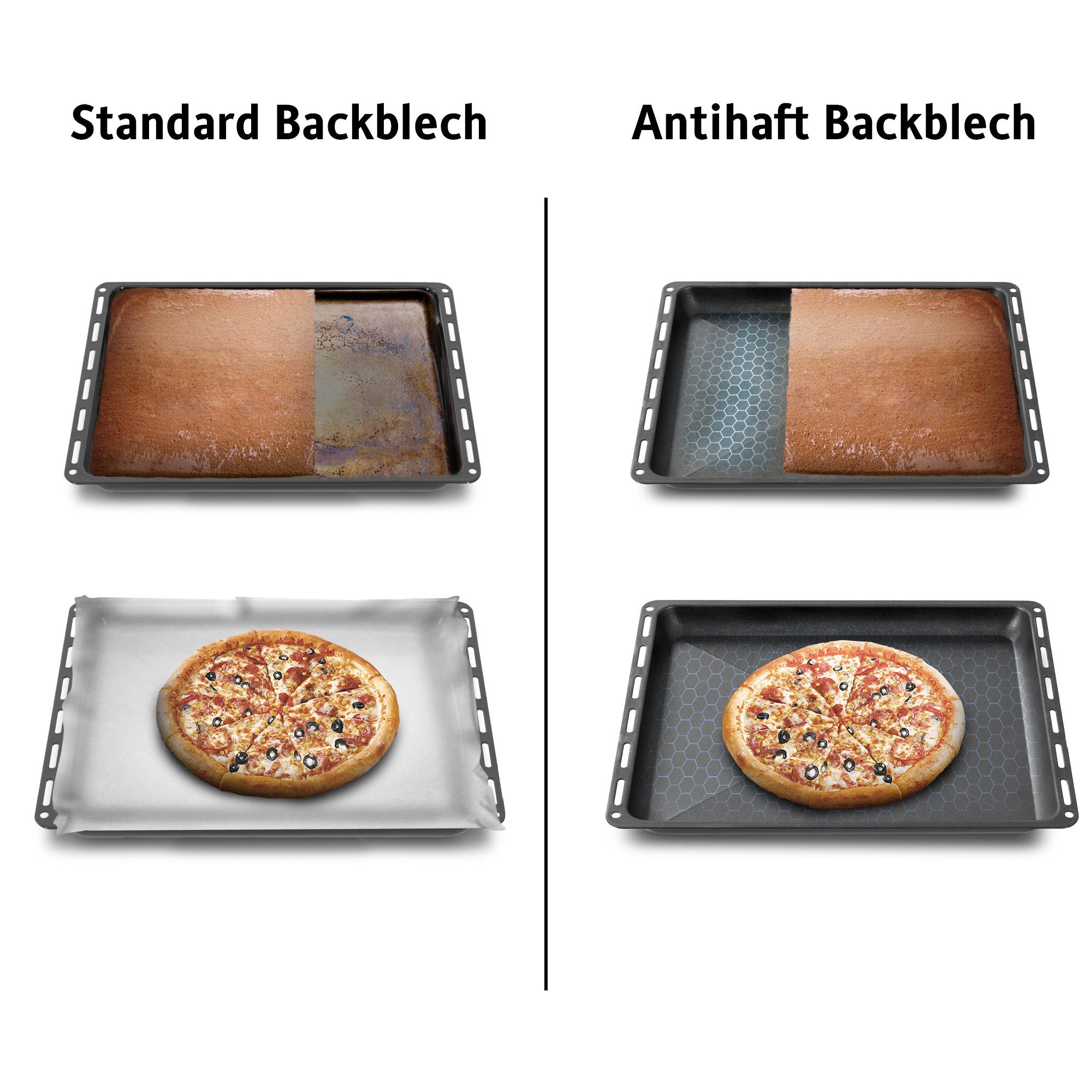 ICQN Backblech 445 x 375 x 50 mm, Extra Tiefe, Non-Stick, Antihaft-Beschichtung, (1-St), Passend für Whirlpool, Ignis, Bauknecht, Indesit, Algor, Neckermann
