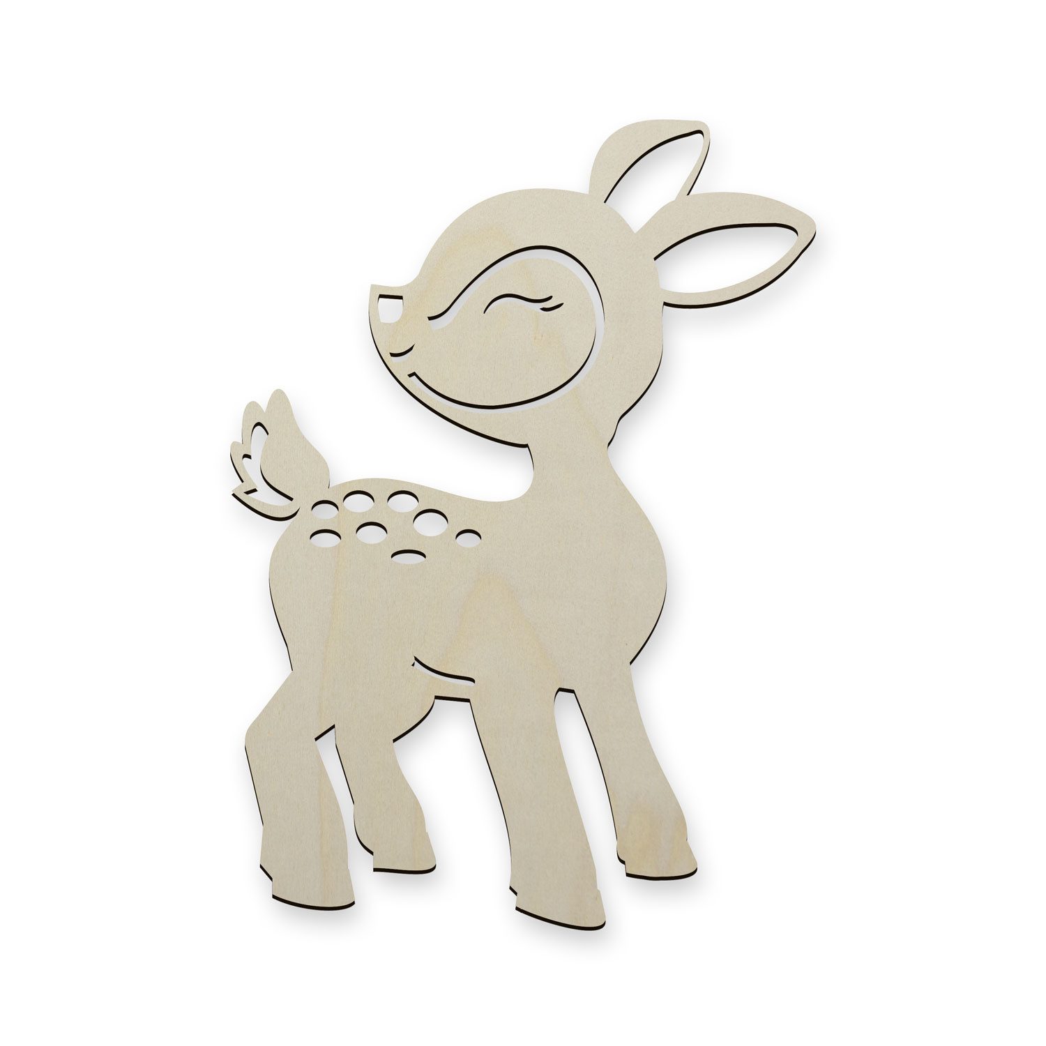 Namofactur LED Nachtlicht Rehkitz LED Nachtlicht aus Holz für das Kinderzimmer, LED fest integriert, Warmweiß