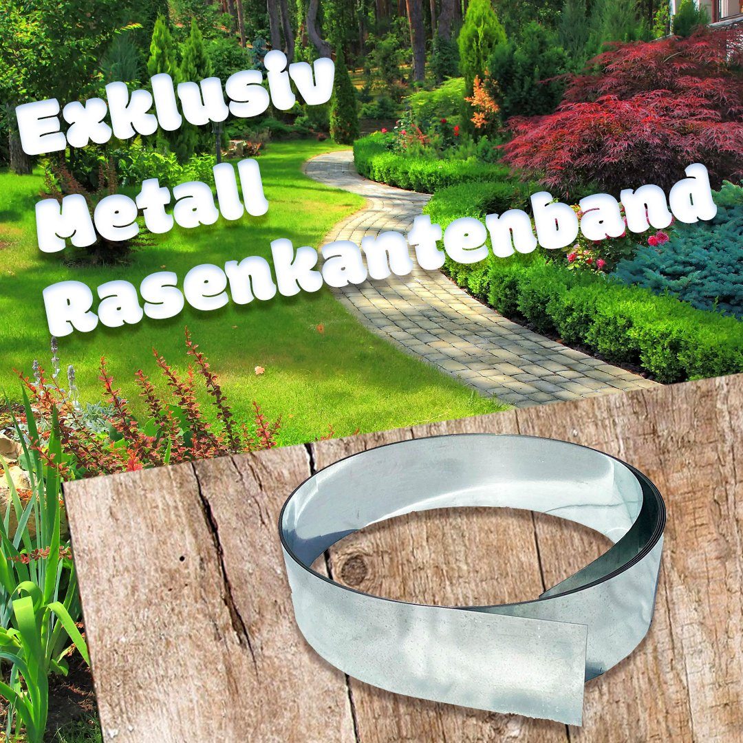 Green-split Rasenkante Rasenkantenband Metall Alu/Zink 15 cm x 10 Meter Rasenkanten