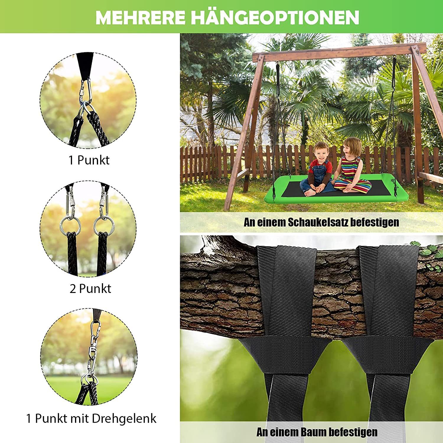 KOMFOTTEU Nestschaukel Hängeschaukel, 300kg Tragkraft, 150 günstig online kaufen