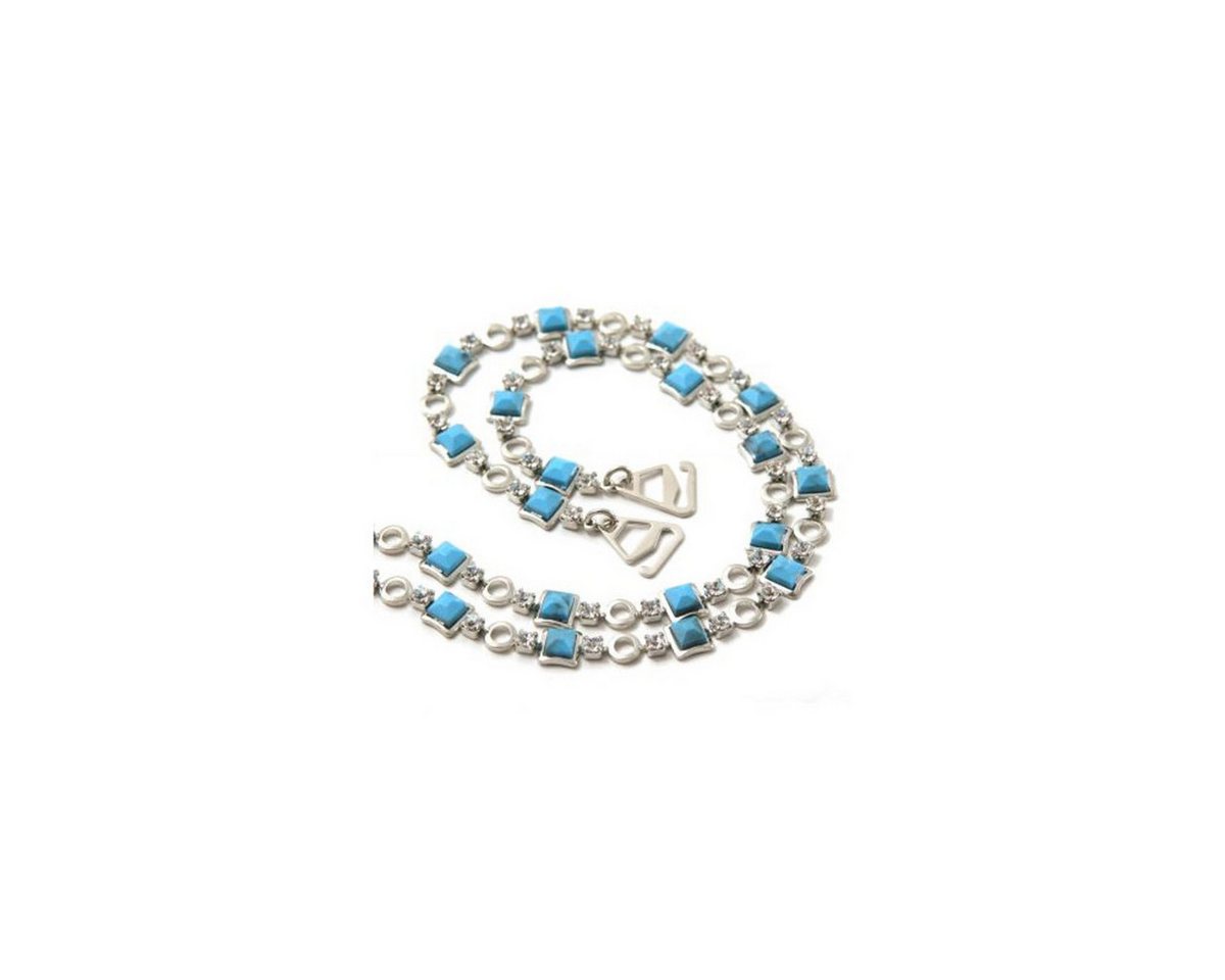 Einkaufszauber BH-Träger Schmuck BH Träger Griechisch Blau - Austausch-BH-Träger (1 Paar), mit Strass und blauen Steinen