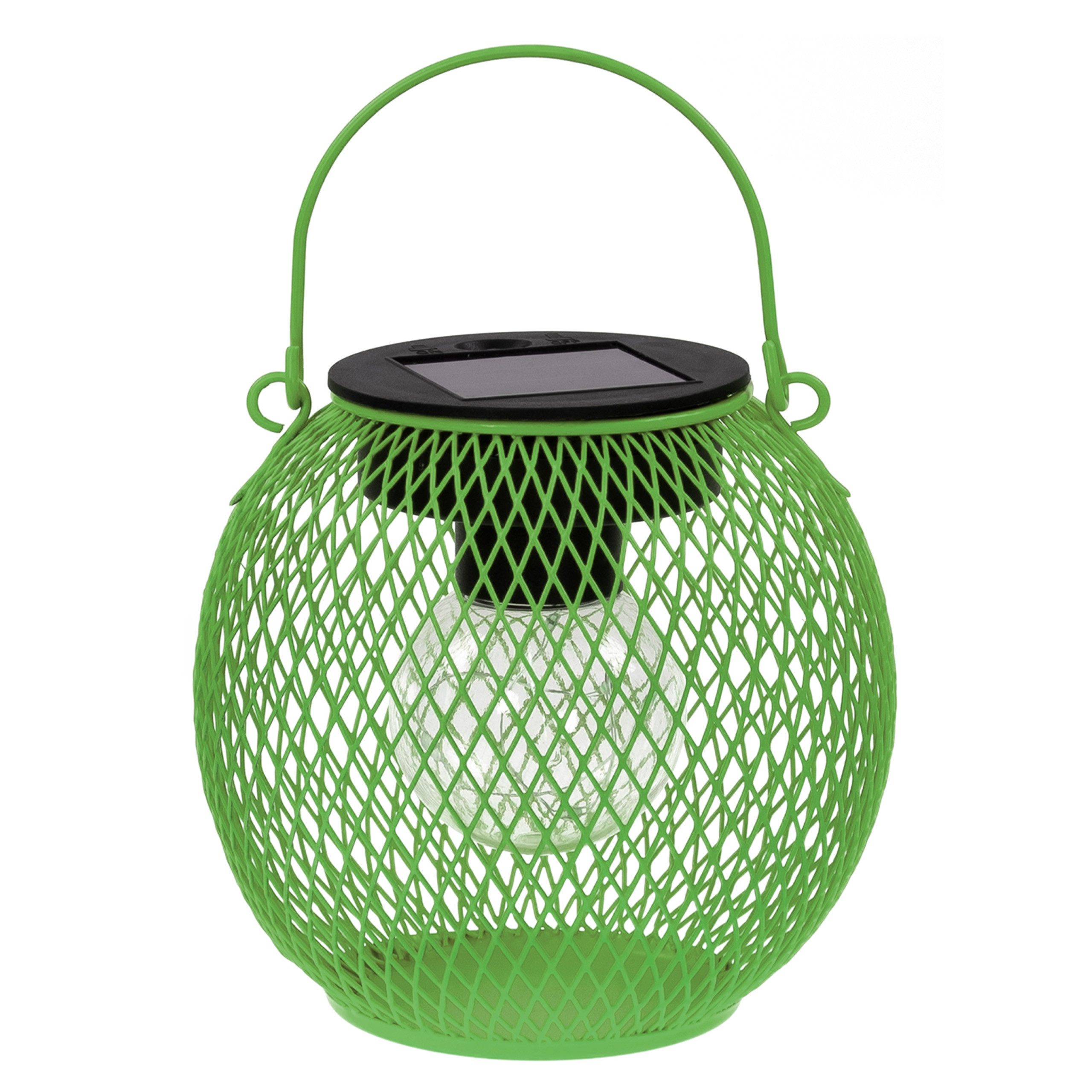 LED Laterne LED Solar Kugel-Laterne Metall Ø14 cm Mesh-Design