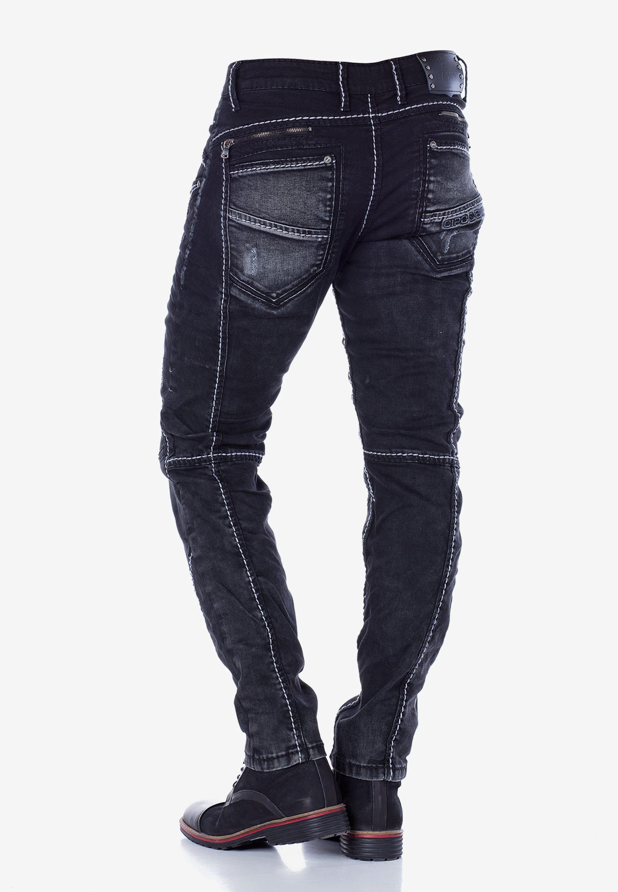 & Fit Cipo extravaganten mit Bequeme Teilungsnähten Straight Jeans in Baxx