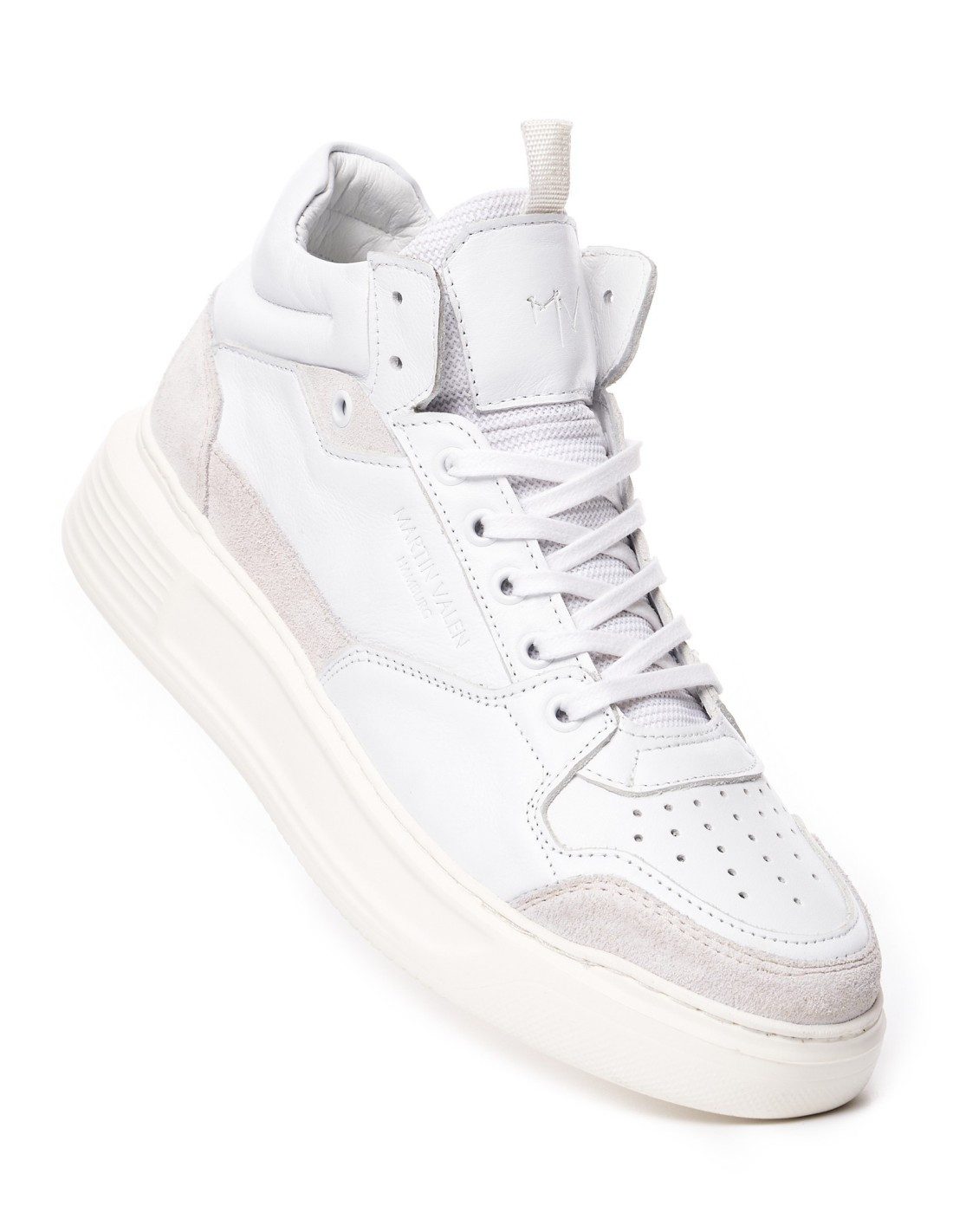 Martin Valen Stilvolle, lässige Herren-Sneaker aus Leder mit hohem Schaft – Schwarz Schnürschuh