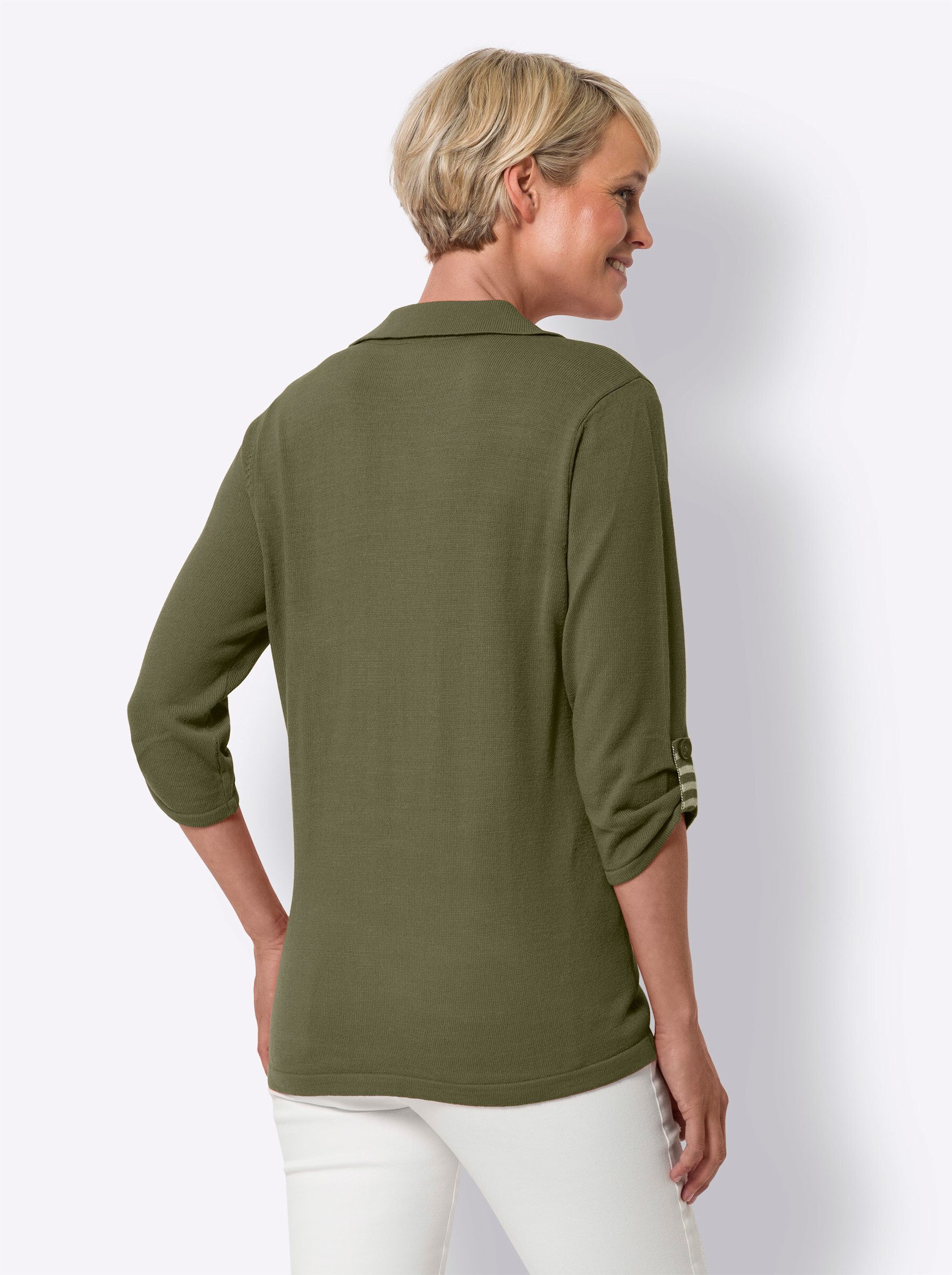 Sieh an! Strickpullover 2-in-1-Pullover 3/4-Arm Jersey