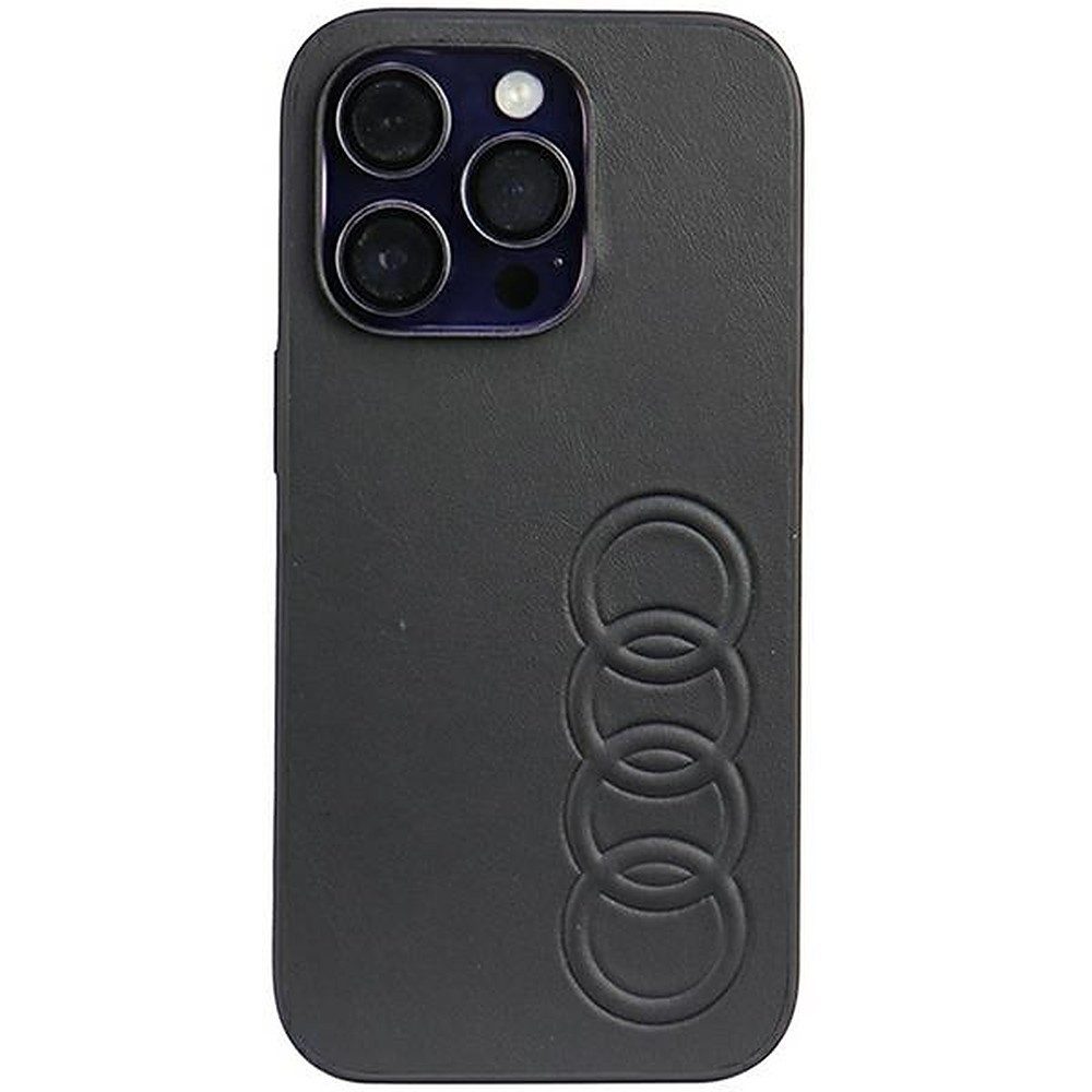 Audi Handyhülle Kunstleder Hardcase Schutzhülle 6,1 Zoll, Kunstleder, geprägtes Audi Logo, griffig