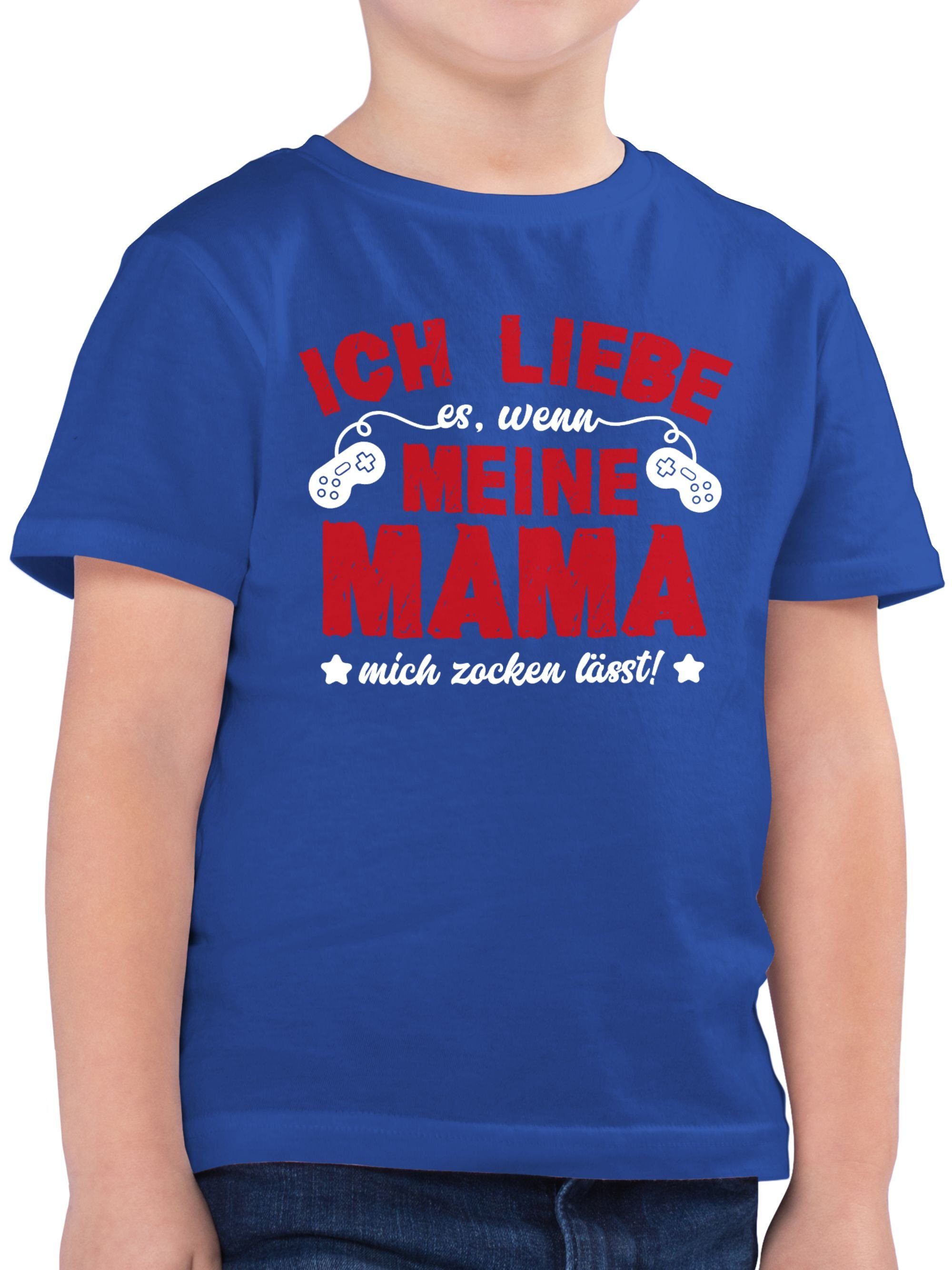 Shirtracer T-Shirt Ich liebe meine Mama - weiß/rot Statement Sprüche Kinder 3 Royalblau