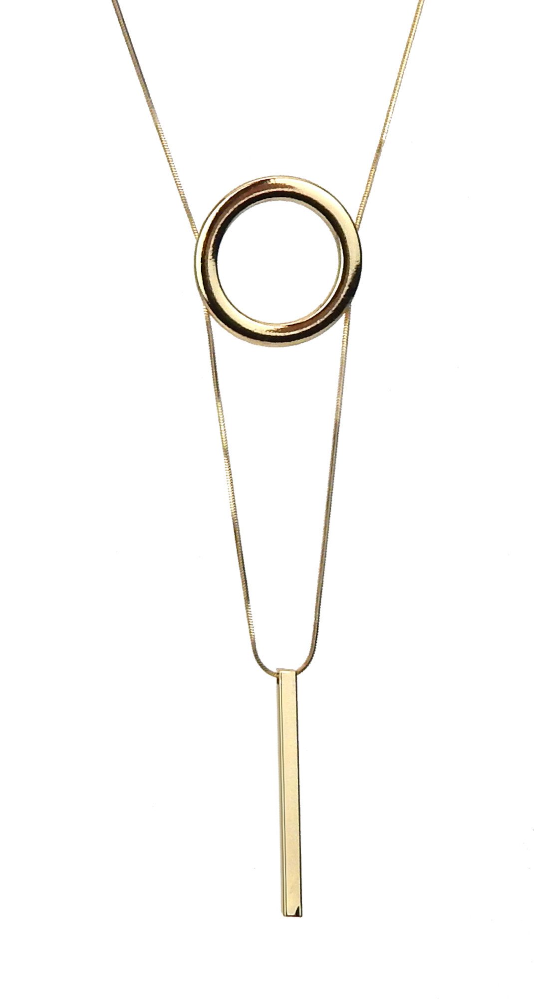 Ella Jonte Kette mit Anhänger, lange Kette gold Kreis und Stab in Geschenkt günstig online kaufen