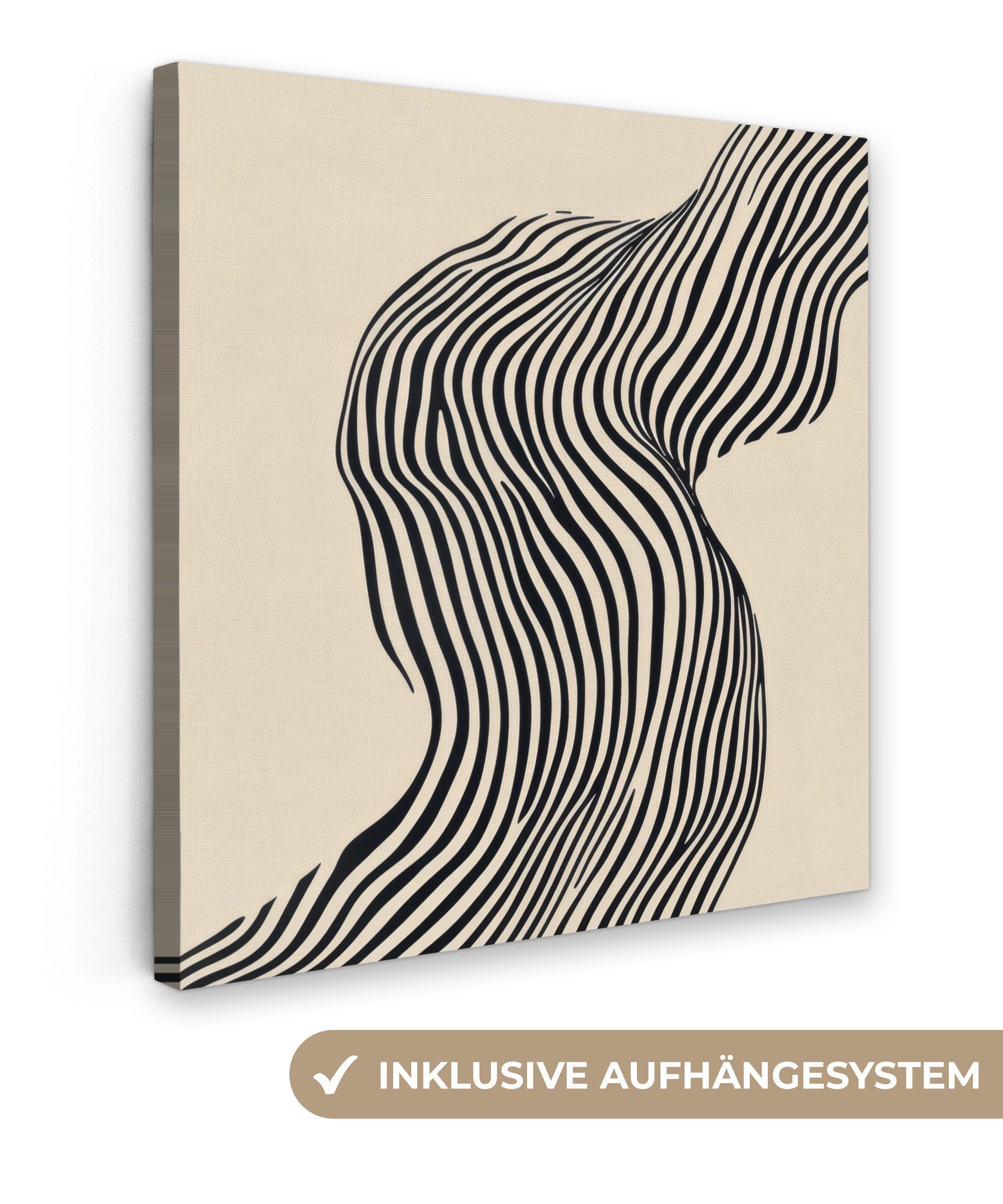 OneMillionCanvasses® Leinwandbild Gewellt - Linien - Abstrakt - Silhouette, günstig online kaufen