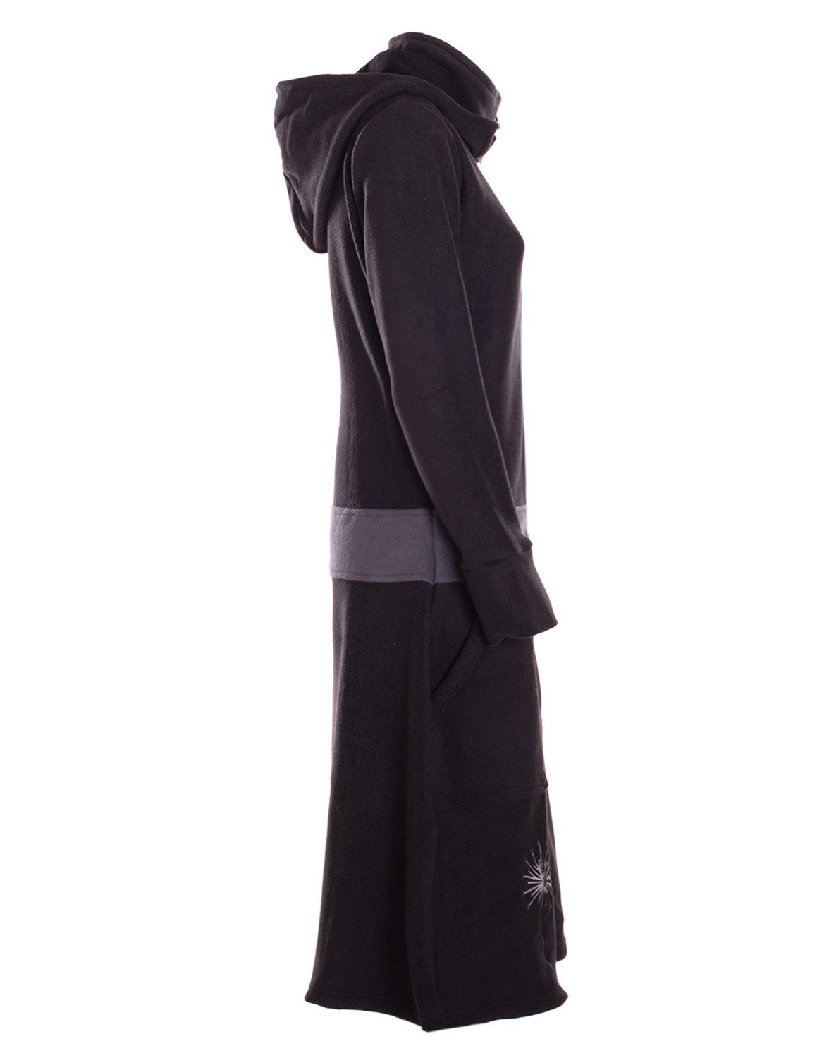 Vishes Kurzmantel Fleece Übergangsmantel mit Kapuze, Taschen, Daumenlöchern Alternative Bekleidung, Ethno, Hippie, Retro Style