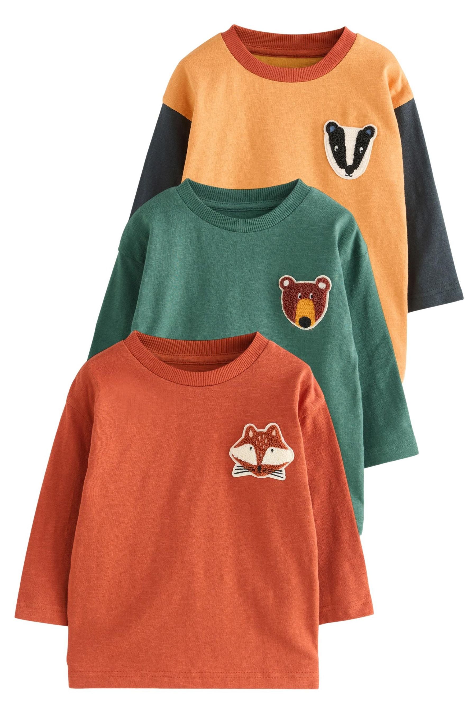 Next Langarmshirt 3er-Pack Langarmshirts mit Applikation günstig online kaufen