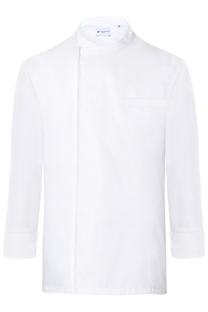 Karlowsky Fashion Kochjacke KARLOWSKY Überwurf-Kochhemd BASIC Druckknöpfe Weiß