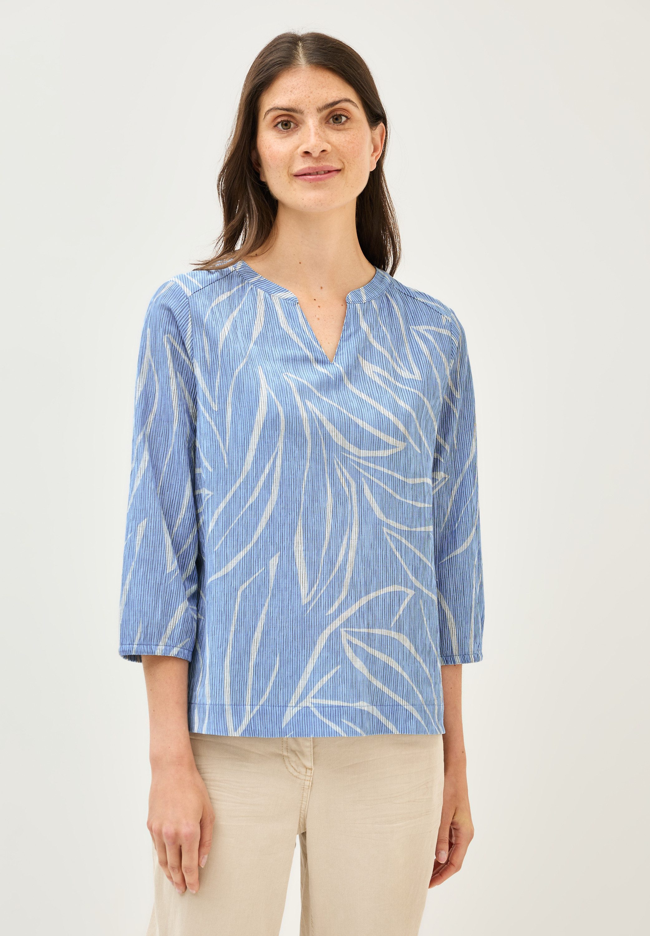 CECIL Shirtbluse mit geschlitztem Rundhalsausschnitt günstig online kaufen