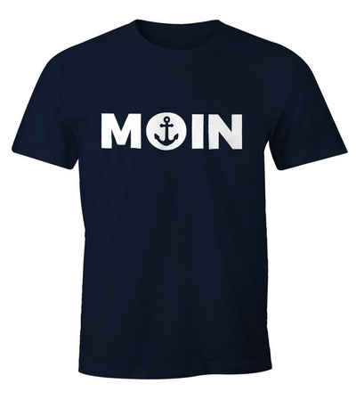 MoonWorks Print-Shirt Cooles Herren T-Shirt Moin mit Anker Shirt Moonworks® mit Print